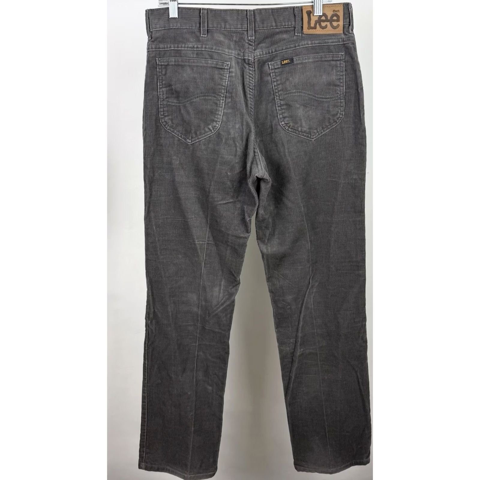 Lee VINTAGE Lee Corduroy Pants Mens 33 33x32 ACTUAL Charcoal Gray Straight Leg 80s Size US 33 - 2 Thumbnail