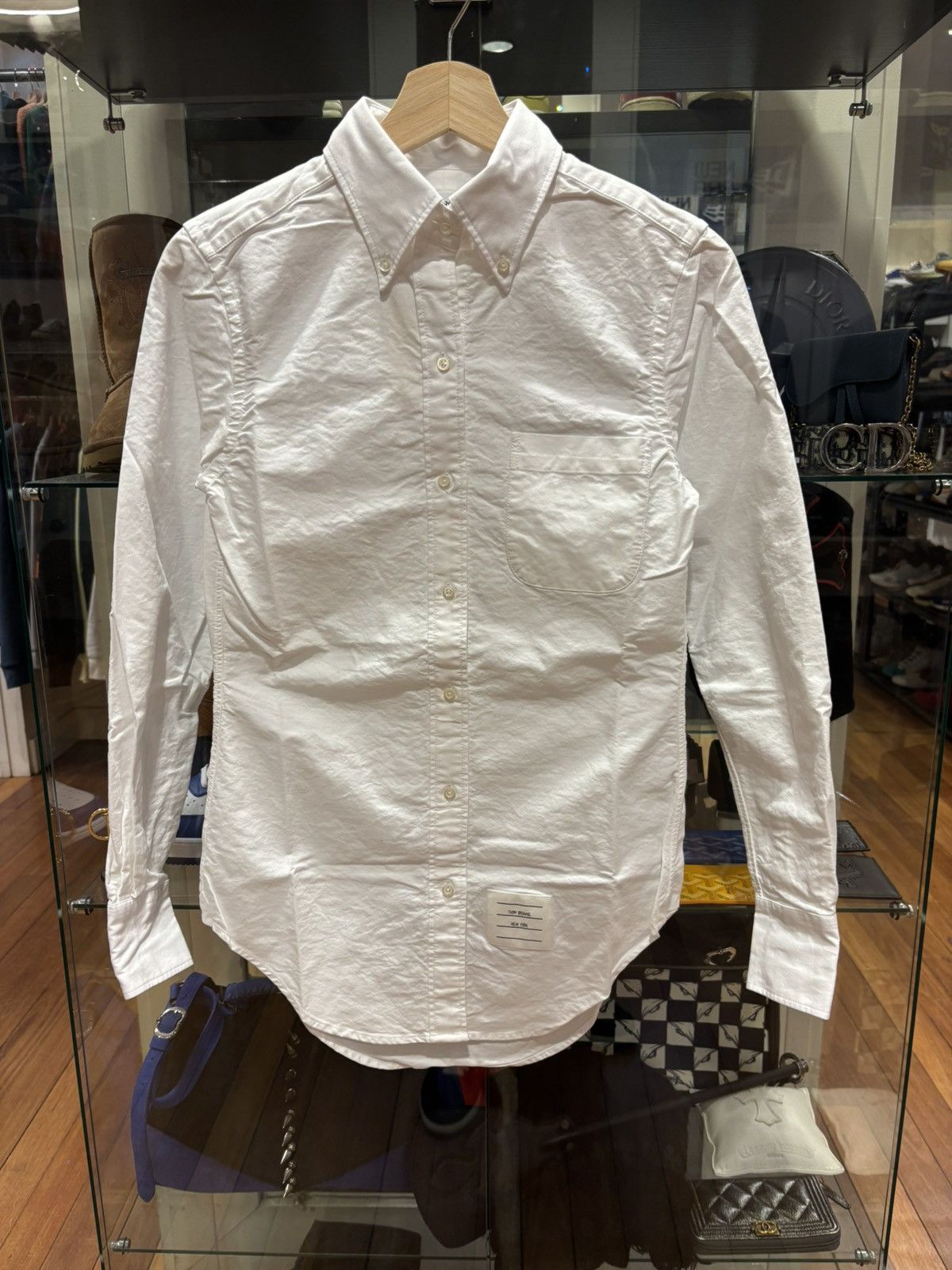 Thom Browne Thom Browne Canvas White Button Up Shirt Size XXS / US 00 / IT 34 - 1 Thumbnail
