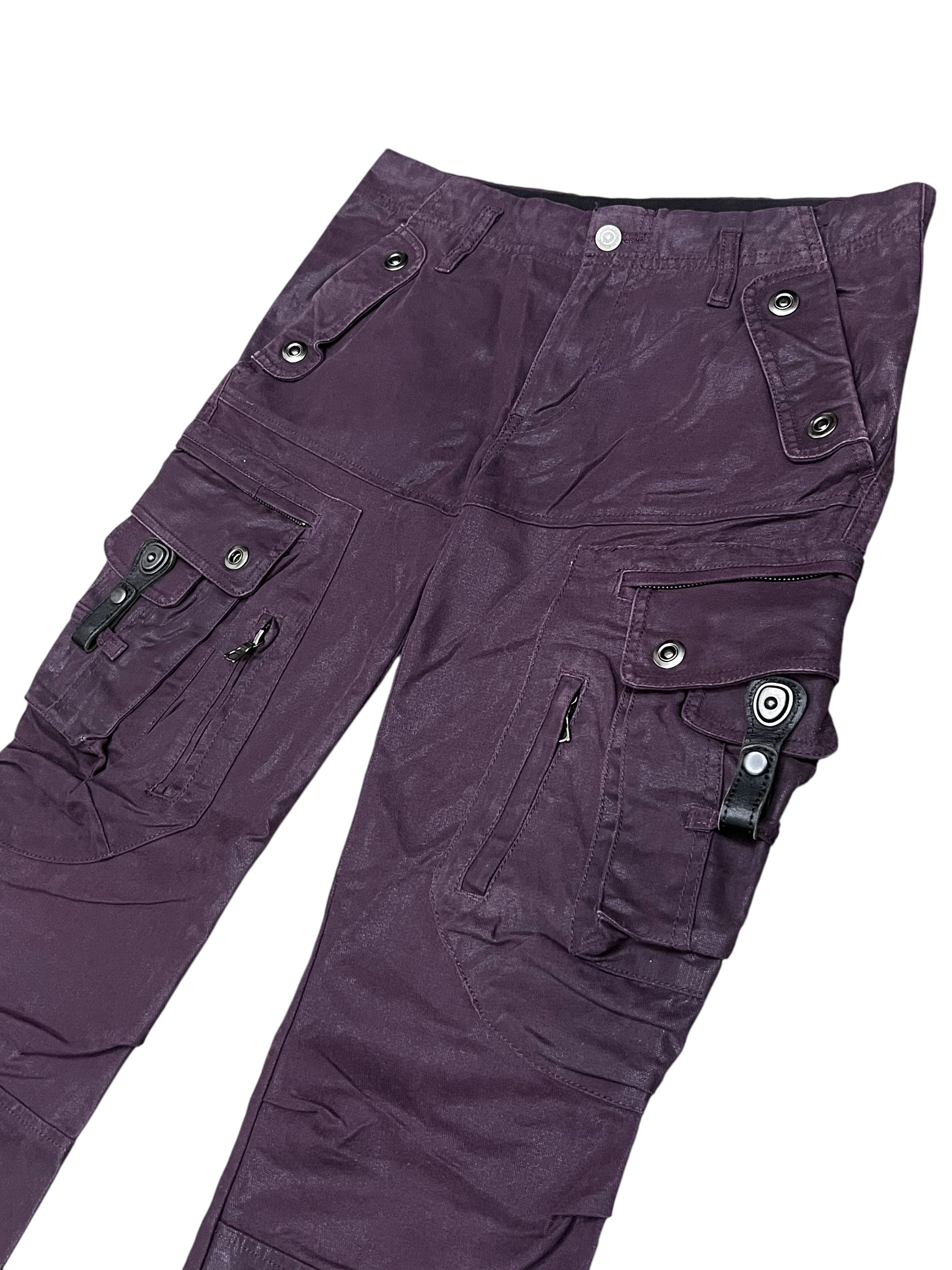 Tornado Mart Tornado Mart Waxed Cargo Flare Pants - Rare Japan Streetwear Size US 30 / EU 46 - 6 Thumbnail