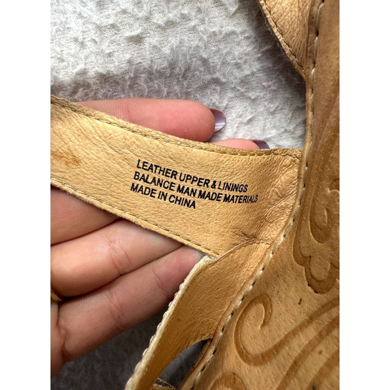 Born BORN Sandal Women 7 Silver Leather Cork Wedge Strappy Open-Toe Size US 7 / IT 37 - 6 Thumbnail