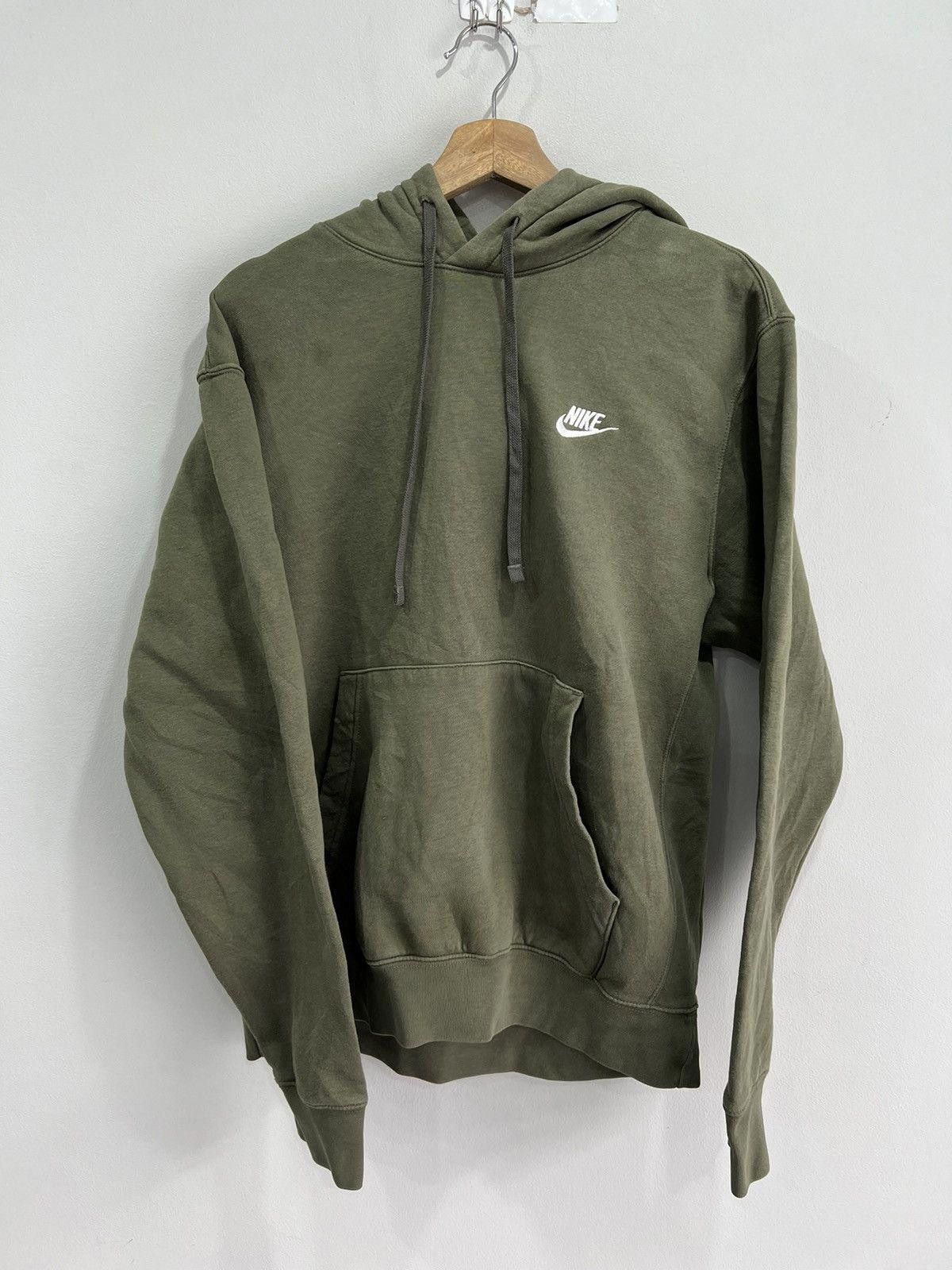 Nike Vintage Nike Olive Hoodie sweater swoosh check Size US M / EU 48-50 / 2 - 1 Thumbnail