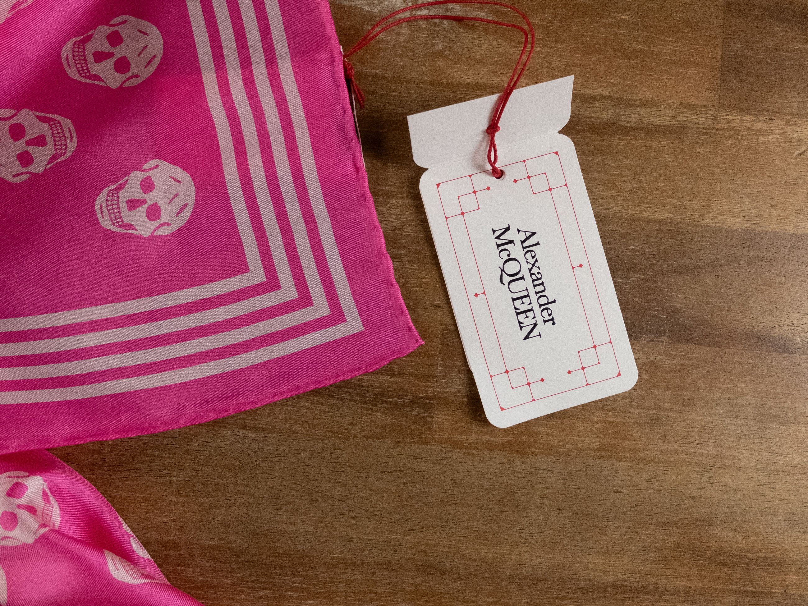 Alexander McQueen ALEXANDER MCQUEEN pink Biker Skull FO silk square scarf q Size ONE SIZE - 5 Thumbnail