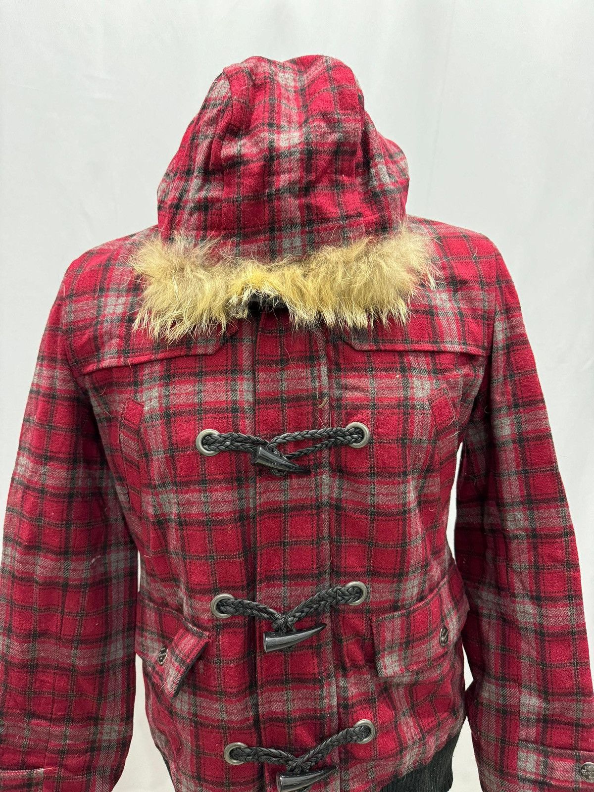 Japanese Brand Ceronias Women's Checked Jacket Duffle Coat/ Jacket Size M / US 6-8 / IT 42-44 - 3 Thumbnail