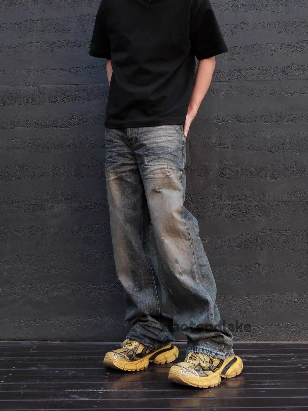 Jean × Vintage washed faded stain rusty punk grunge baggy jeans Size US 34 / EU 50 - 1 Thumbnail