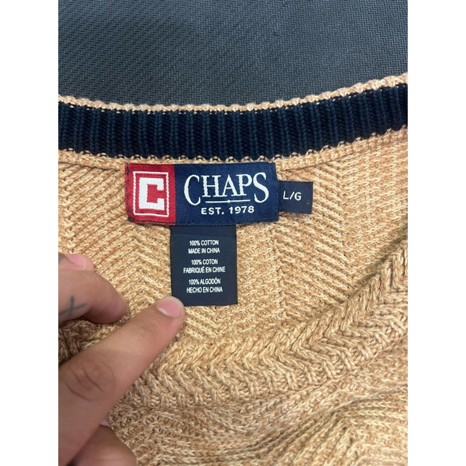 Chaps Chaps Tan Knit long sleeve Sweater Size US L / EU 52-54 / 3 - 3 Thumbnail