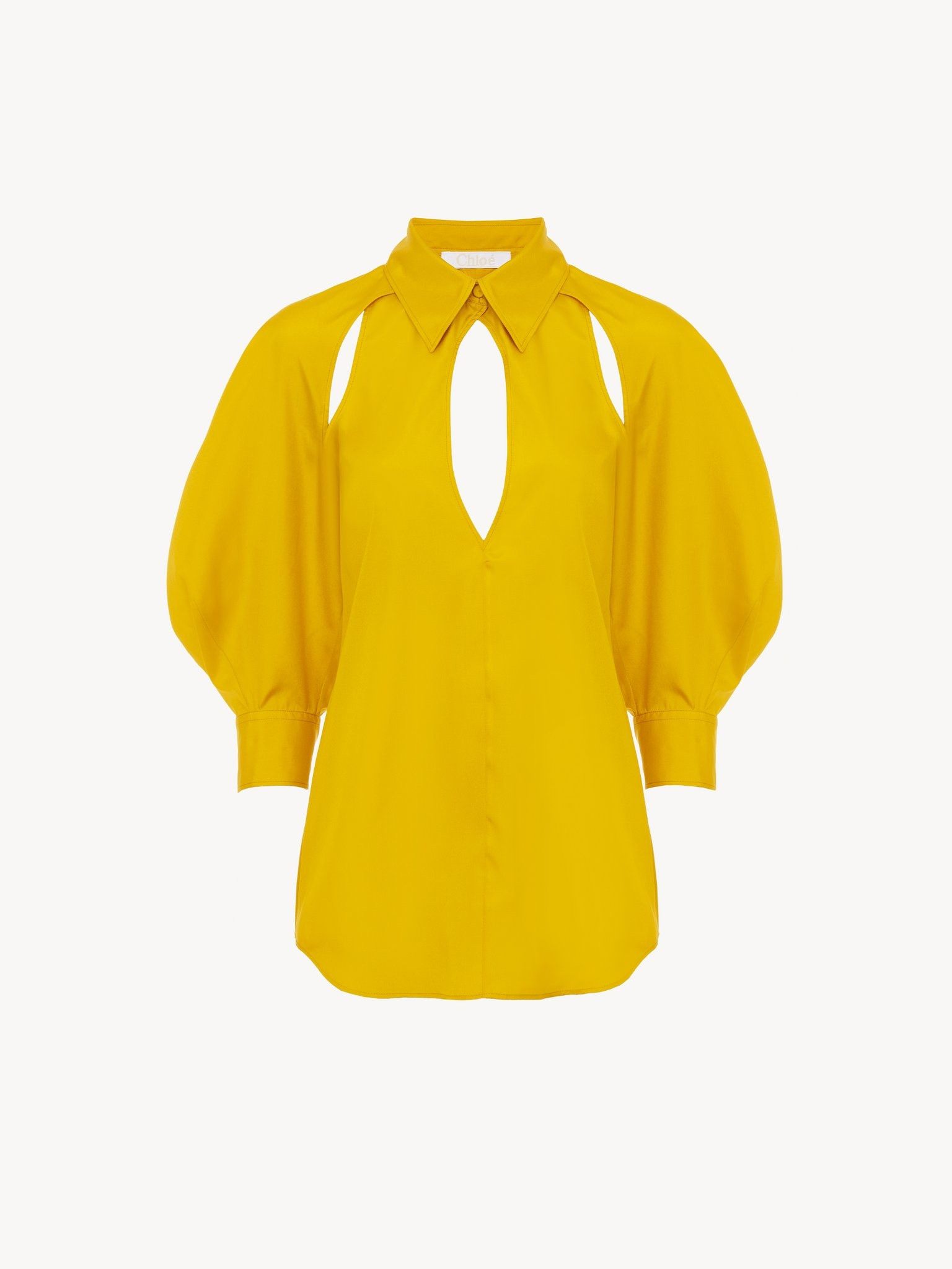 Chloe oc11z0525 Cut-Out Blouse in Dark Ochre Size L / US 10 / IT 46 - 1 Thumbnail