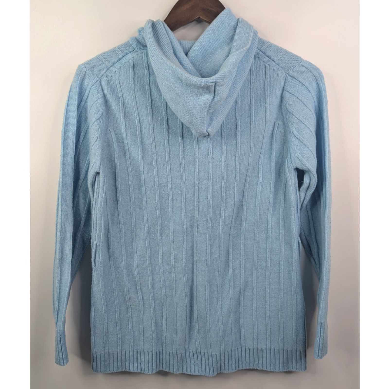 Vintage VINTAGE K-Mart Cardigan Sweater Hoodie Cable Knit Women M Blue 80s 90s Cottagecore Vintage Style Buttons Womens Size M / US 6-8 / IT 42-44 - 3 Thumbnail