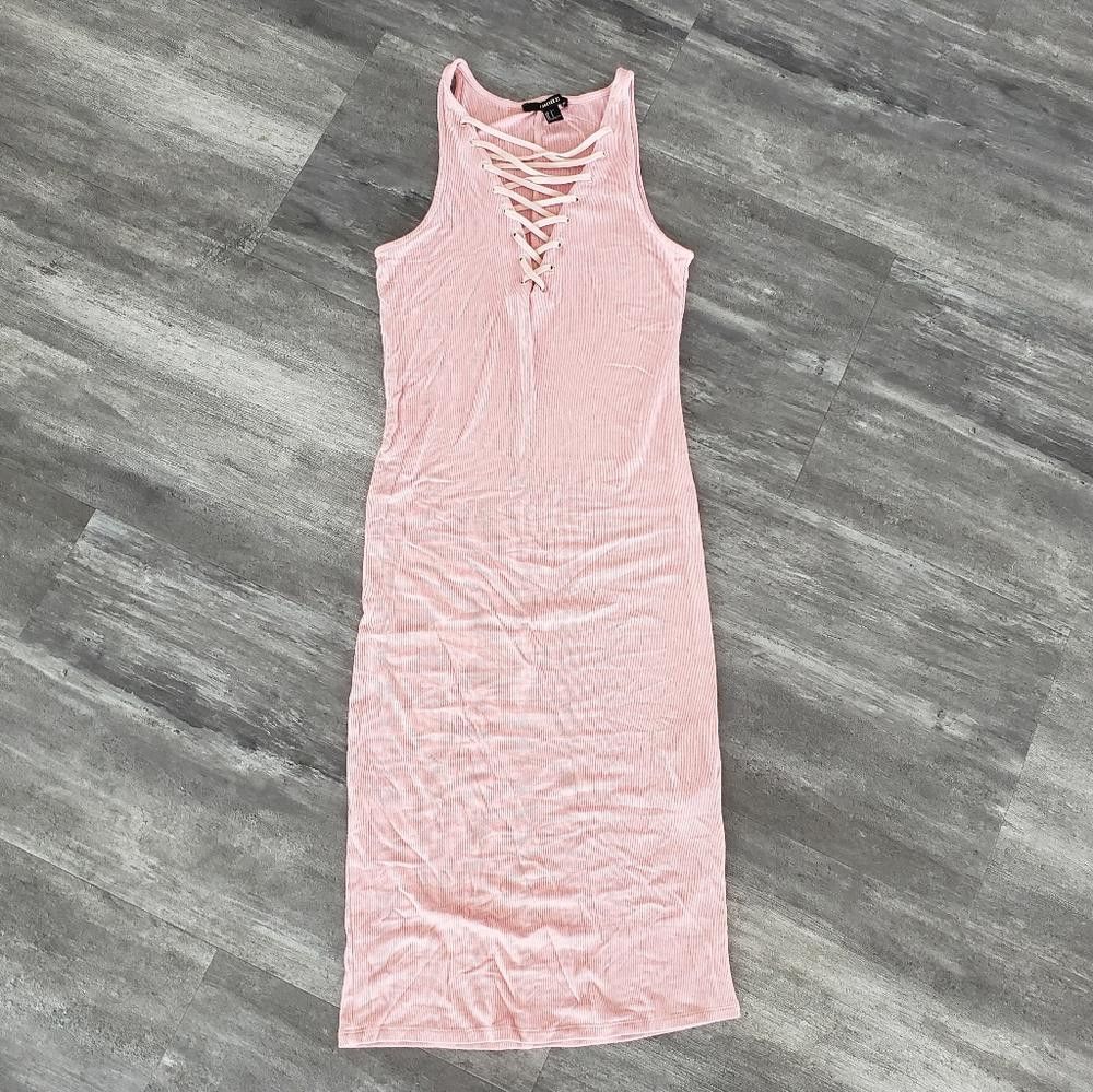Forever 21 Dust Pink F21 Laced Up Long Midi Size S / US 4 / IT 40 - 1 Thumbnail