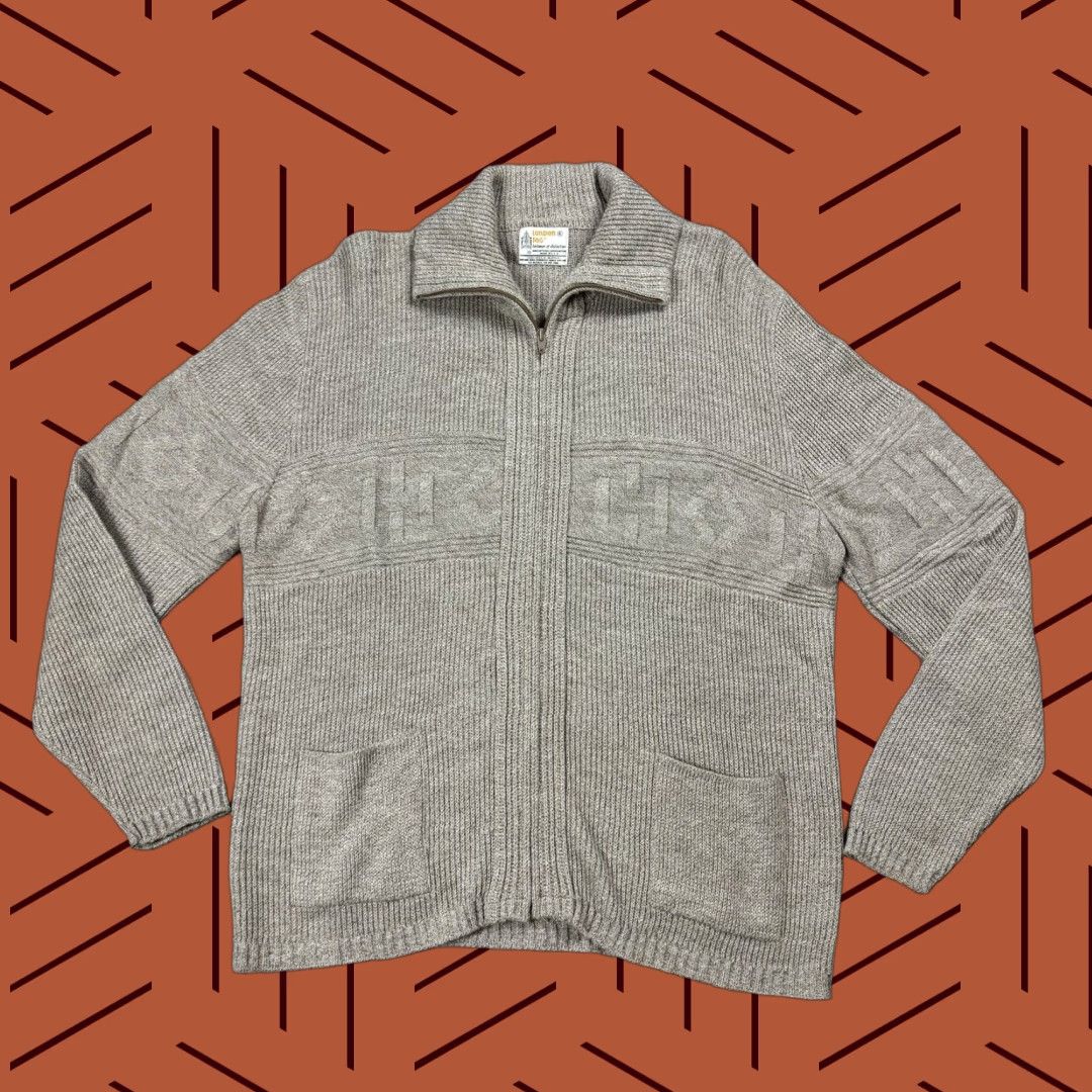 London Fog VINTAGE London Fog Full Zip Cardigan Knit Mock Neck Beige Mens XL Knit Pullover Preppy 80s USA Men's Cardigan Size US XL / EU 56 / 4 - 1 Thumbnail