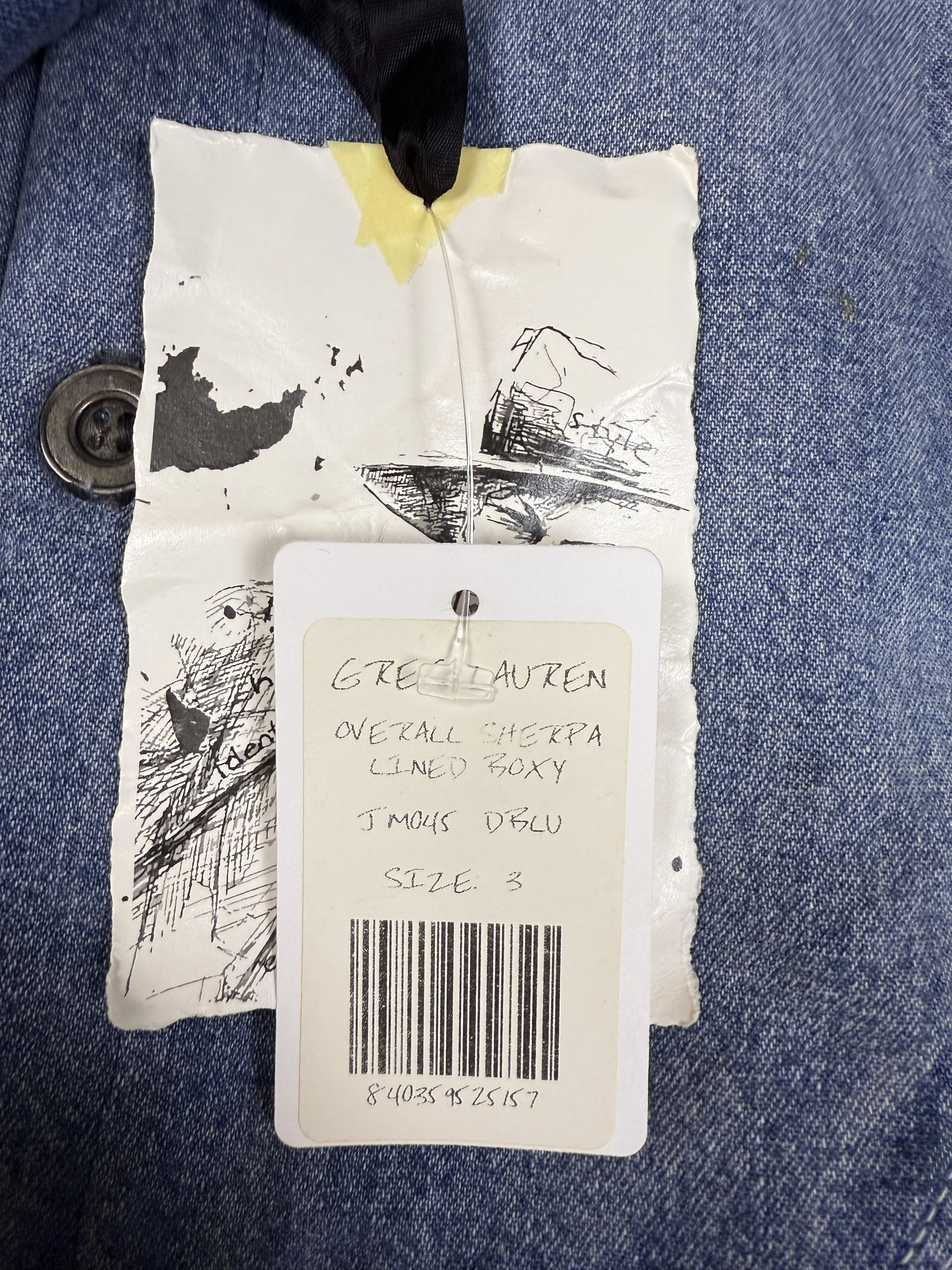 Greg Lauren $1800 Greg Lauren Overall Sherpa Lined Boxy Denim Jacket Size US L / EU 52-54 / 3 - 5 Thumbnail