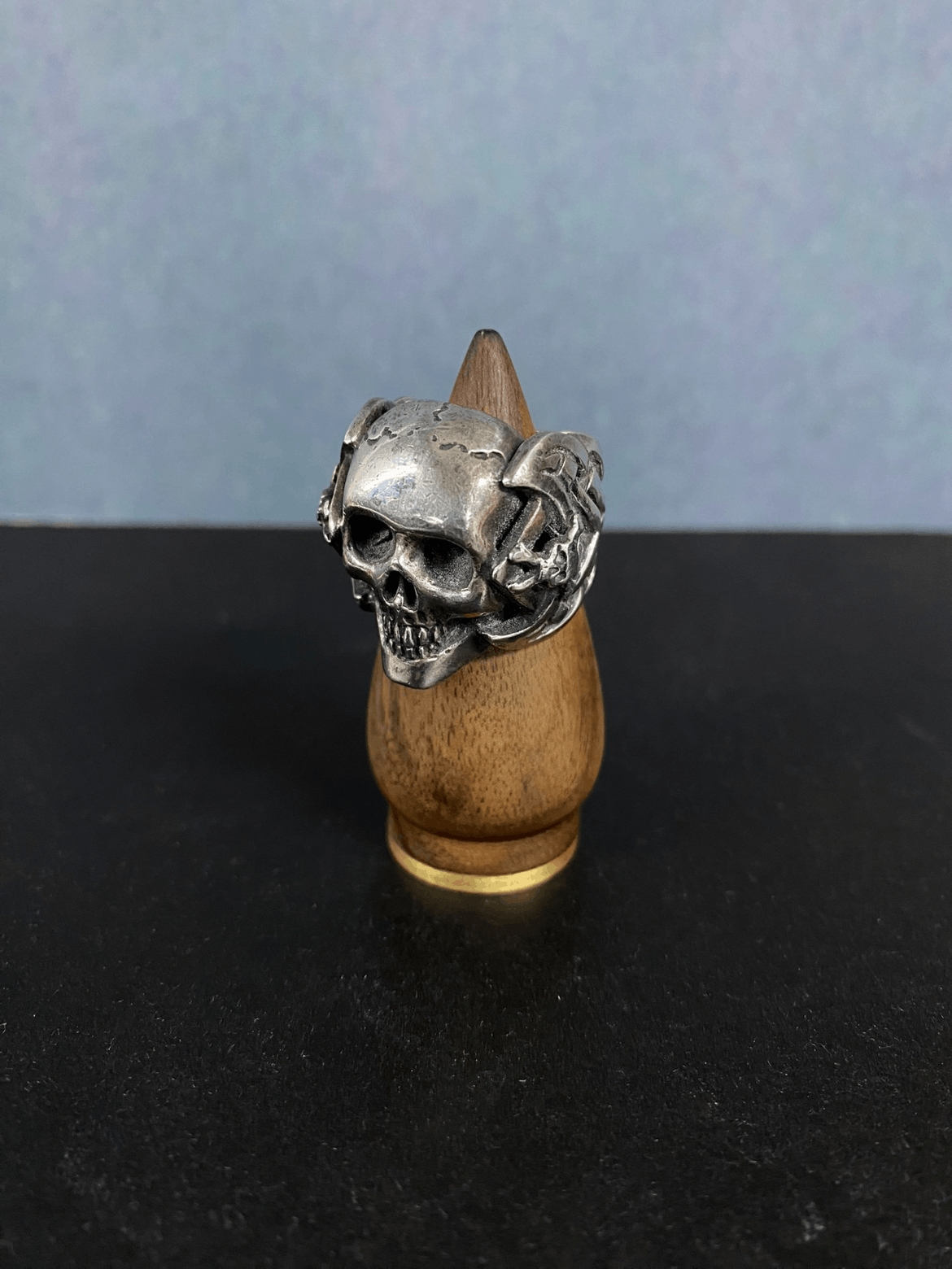 Number (N)ine Number Nine woven 950 silver skull ring Size ONE SIZE - 3 Thumbnail