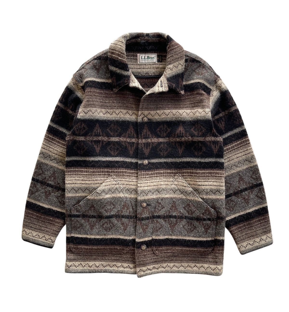 L.L. Bean Vintage L.L.Bean Wool Aztec Jacket Size US M / EU 48-50 / 2 - 1 Thumbnail