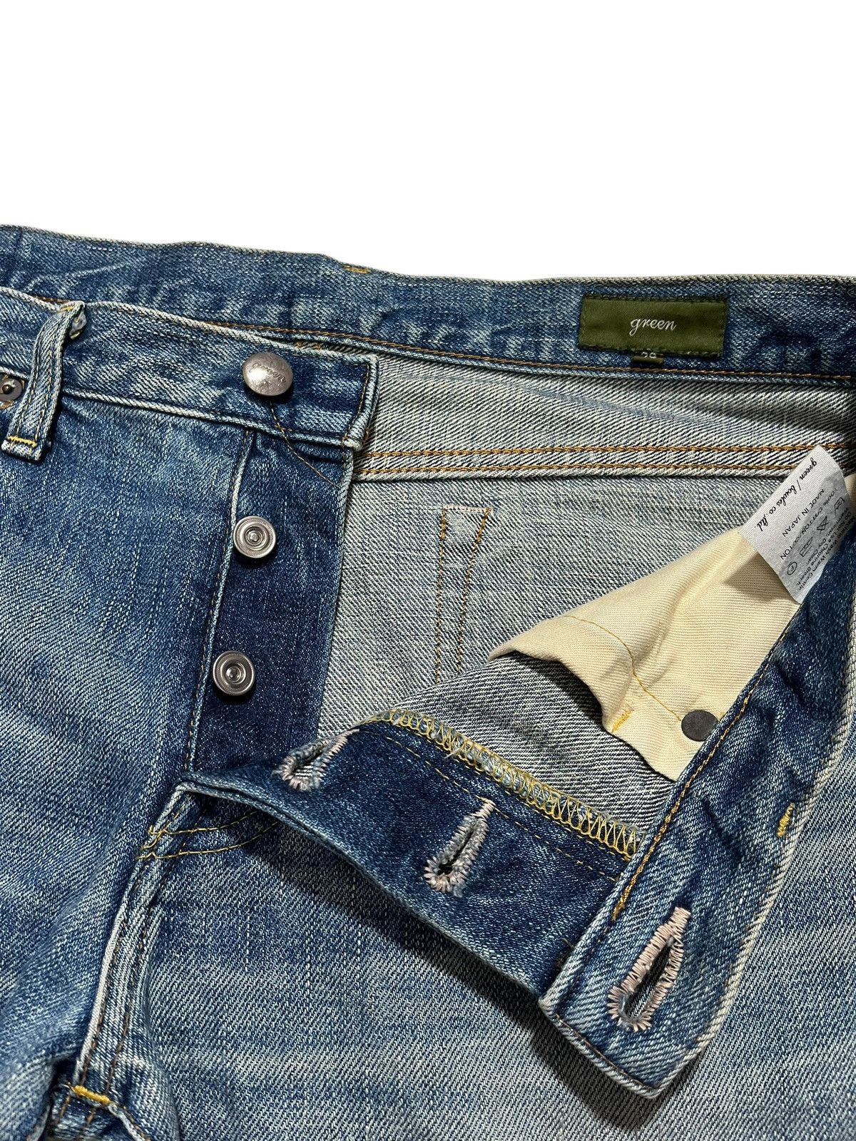 Designer × Japanese Brand GREEN JAPANESE BRAND DISTRESS SELVEDGE JEANS Size US 32 / EU 48 - 7 Thumbnail