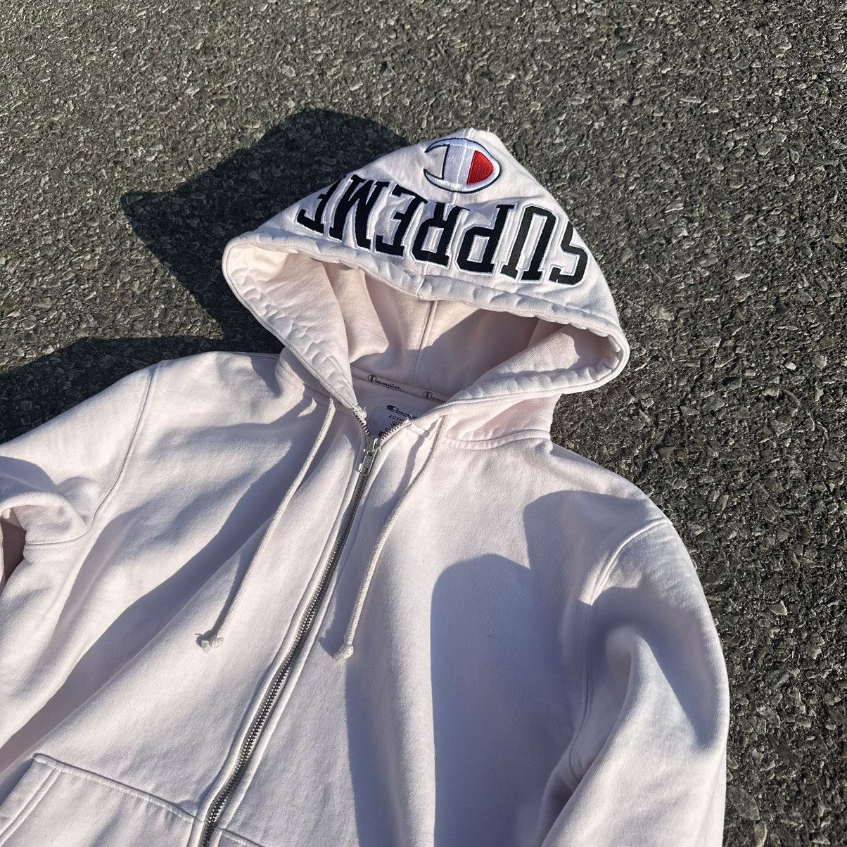 Champion × Supreme Supreme x Champion Zip Hoodie Pink Size US M / EU 48-50 / 2 - 2 Thumbnail