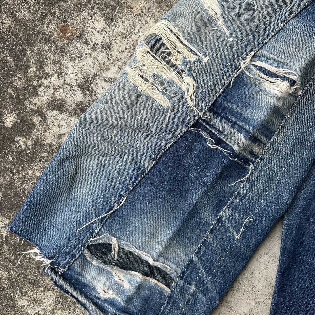 Evisu Thrashed No 2 selvedge Denim seagulls Daicock jort capris Size US 36 / EU 52 - 4 Thumbnail