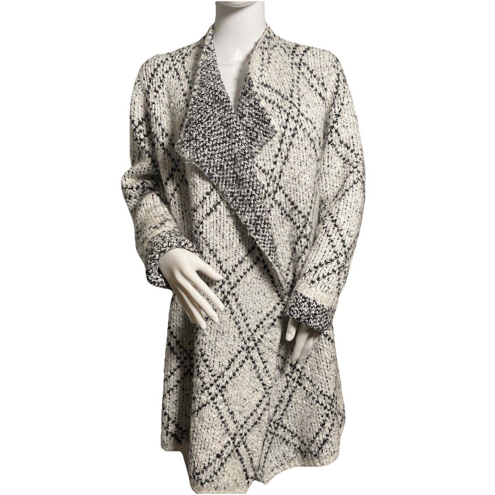 Loft Loft Outlet Women's Open Front Wide Lapel Plaid Cardigan L Size L / US 10 / IT 46 - 1 Thumbnail