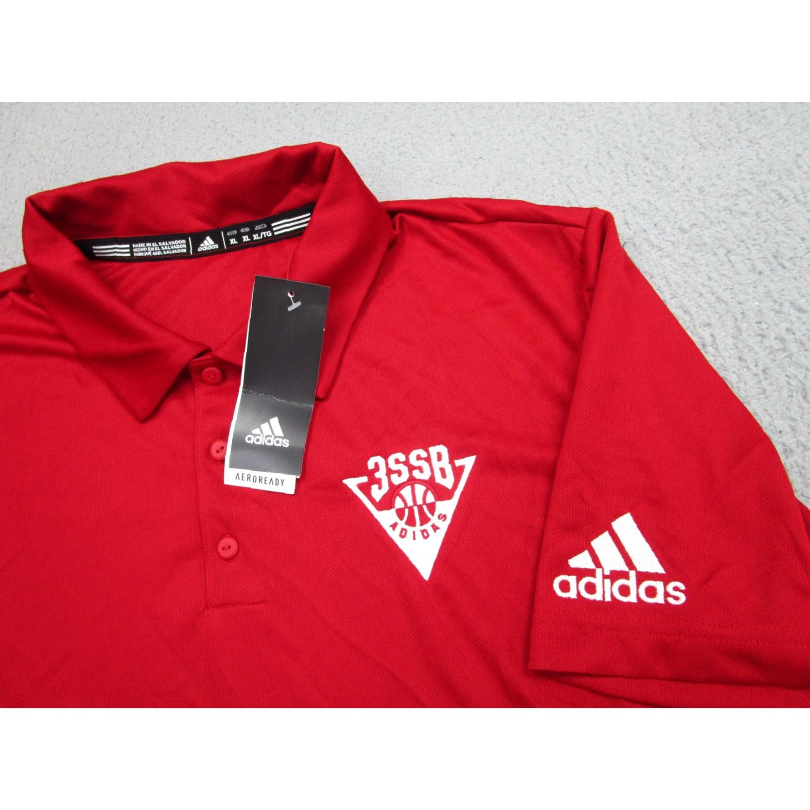 Adidas Adidas Polo Shirt Mens XL Red AEROREADY 3SSB Elite EYBL D1 Short Sleeve Embroidered Logo Basketball Shirt Size US XL / EU 56 / 4 - 3 Thumbnail