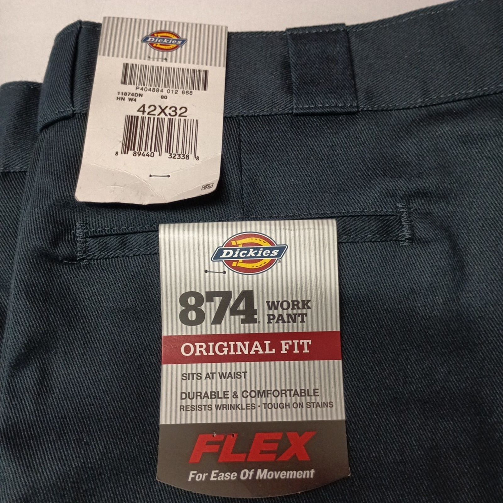 Dickies Dickies 874 Work Pants Men's 42x32 Flex Blue Original Fit Size US 42 / EU 58 - 2 Thumbnail