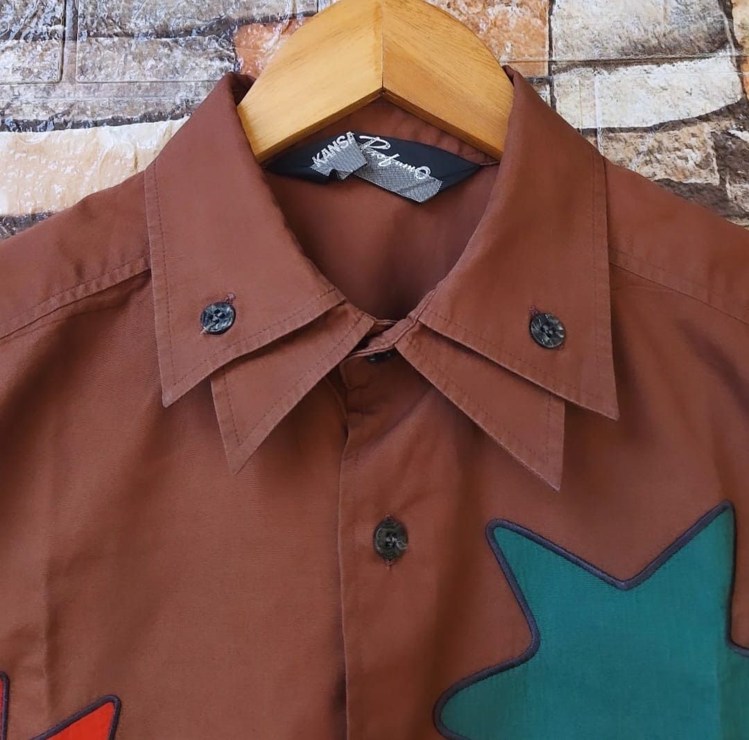 Kansai Yamamoto Vintage Kansai Profumo Patchwork Button Shirt Long Sleeve Size US M / EU 48-50 / 2 - 3 Thumbnail