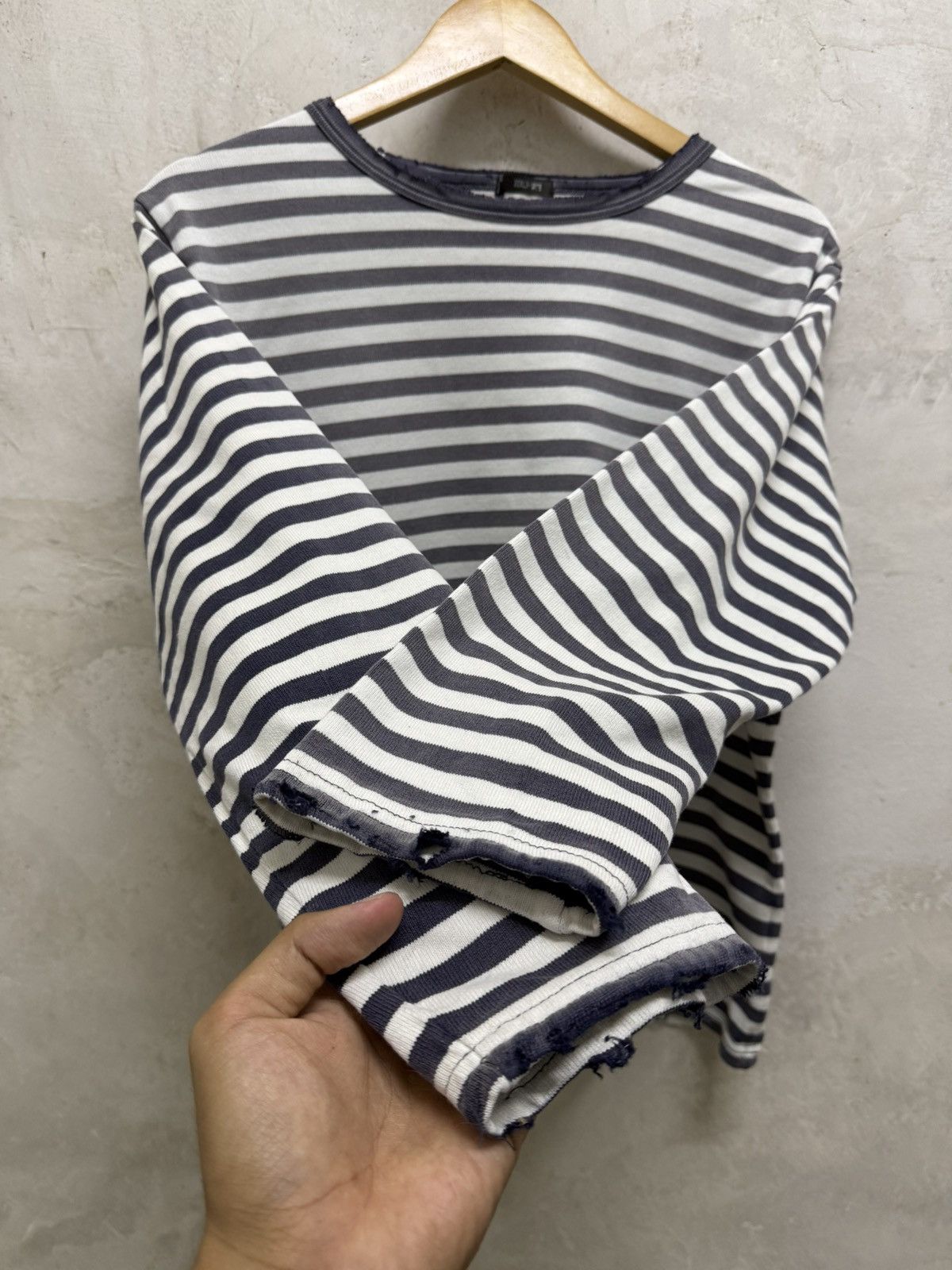 Vintage Thrashed Faded Distressed Striped Shirt Grunge Size US M / EU 48-50 / 2 - 3 Thumbnail