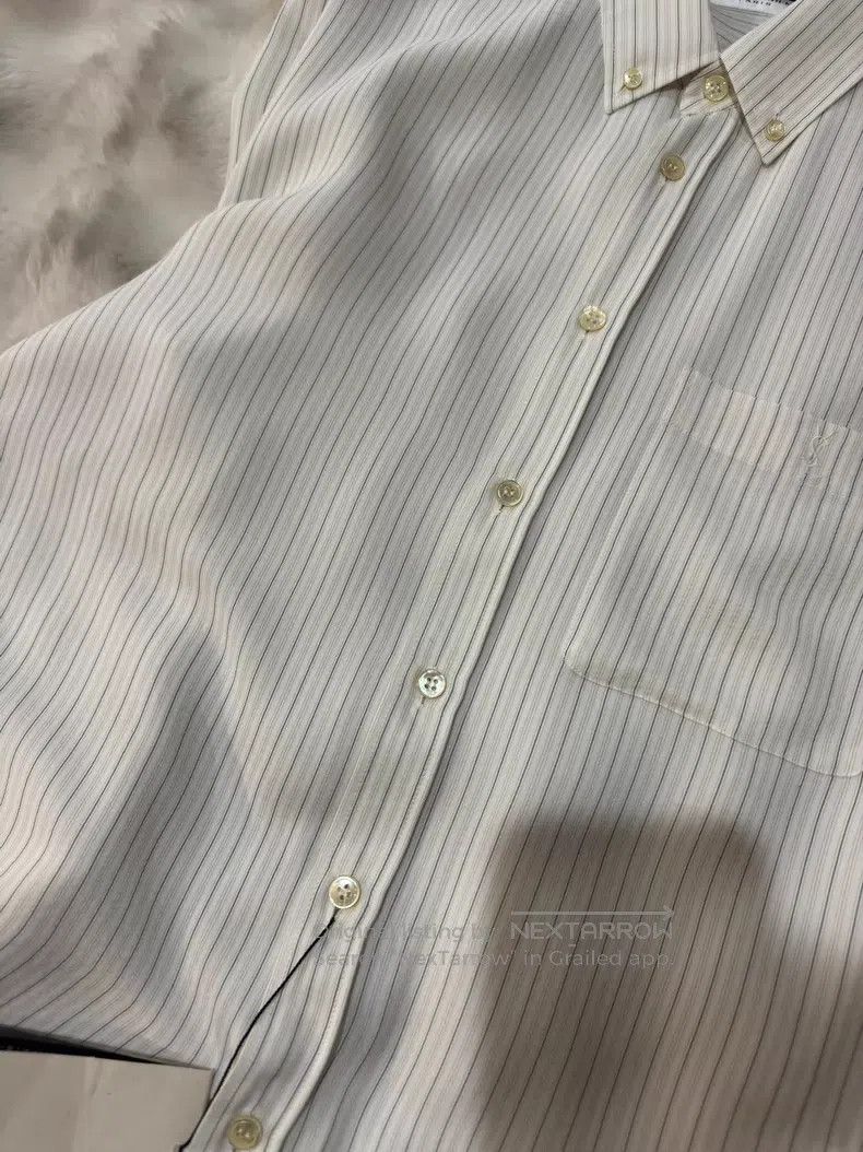 Saint Laurent Paris Saint Laurent Paris Mulberry Silk Striped Shirt Size XS / US 0-2 / IT 36-38 - 9 Thumbnail