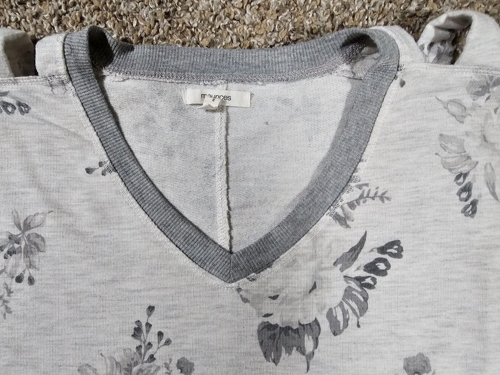 Designer Maurices floral open slit shoulder top XS gray Size XS / US 0-2 / IT 36-38 - 2 Thumbnail