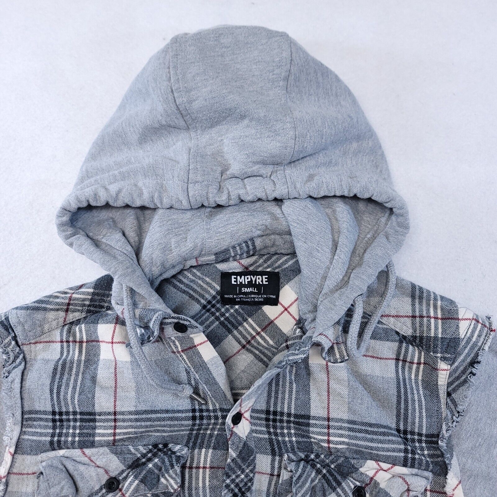 Empyre Empyre Long Sleeve Hoodie Mens Size Small S Gray Plaid Size US S / EU 44-46 / 1 - 1 Thumbnail