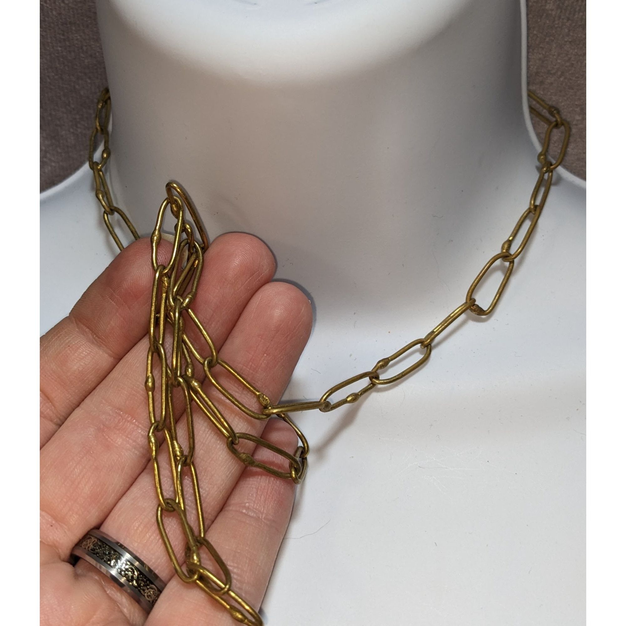 Other Distressed Brass Chain Necklace With Hook Clasp Size ONE SIZE - 2 Thumbnail
