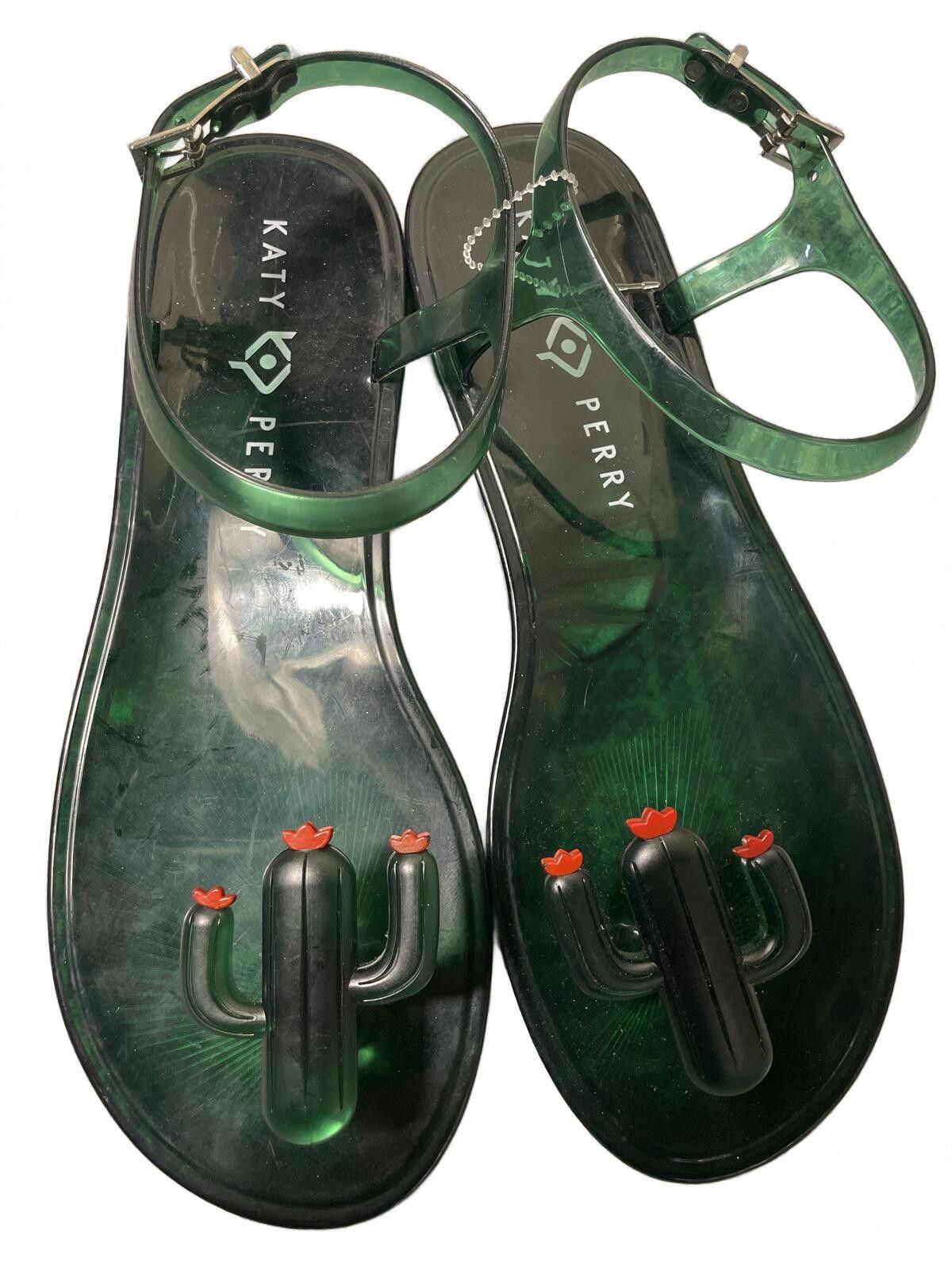 Other Katy Perry Green Cactus Jelly Sandals Womens Size 8 Boho EUC Size US 8 / IT 38 - 6 Thumbnail