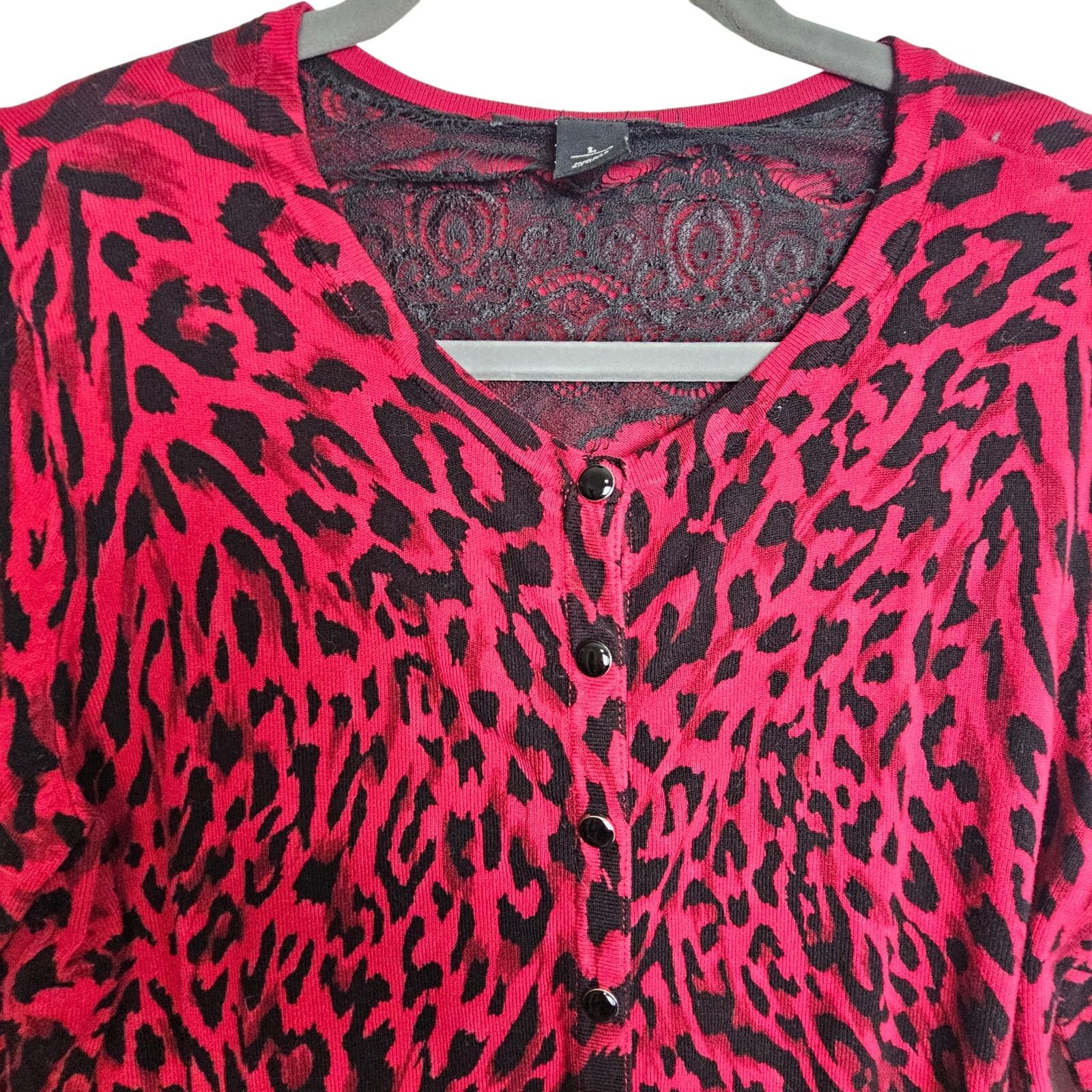 White House Black Market White House Black Market Animal Leopard Print Cardigan Sz L Size L / US 10 / IT 46 - 2 Thumbnail