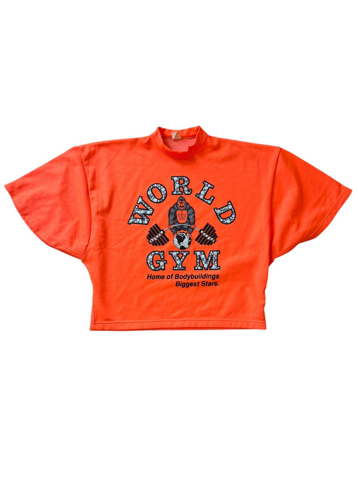 Vintage *RARE* VINTAGE 90s JAPAN WORLD GYM NEON FLUO ORANGE TOP TEE Size US XL / EU 56 / 4 - 1 Thumbnail