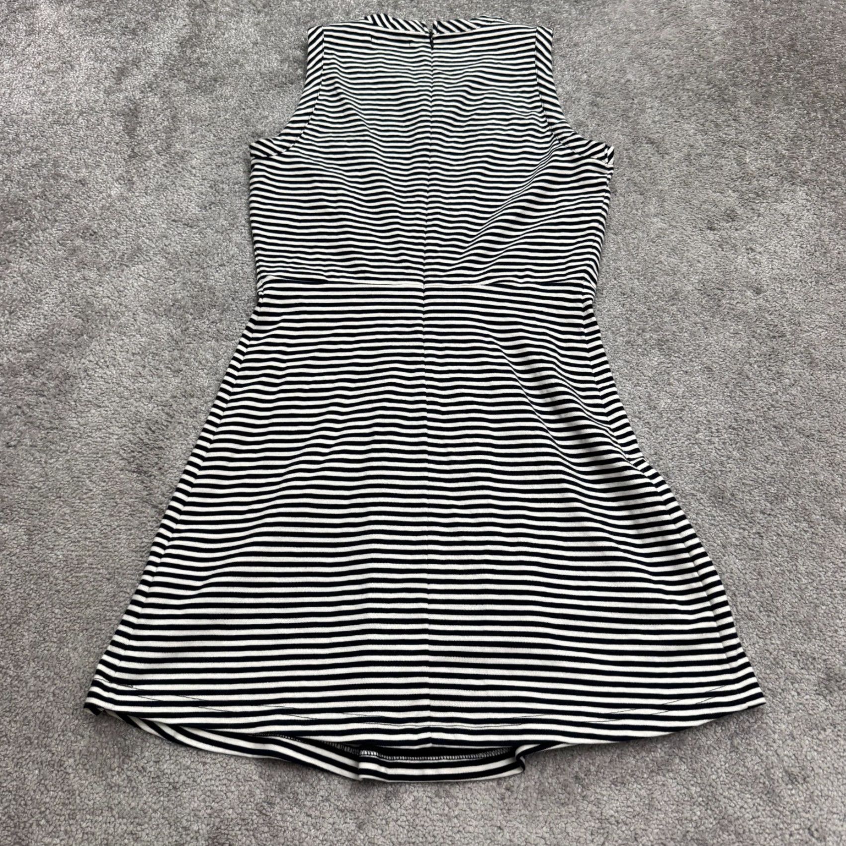 Madewell VINTAGE Madewell Fit & Flare Mini Dress Women Small Navy White Striped Sleeveless Cotton Size S / US 4 / IT 40 - 3 Thumbnail