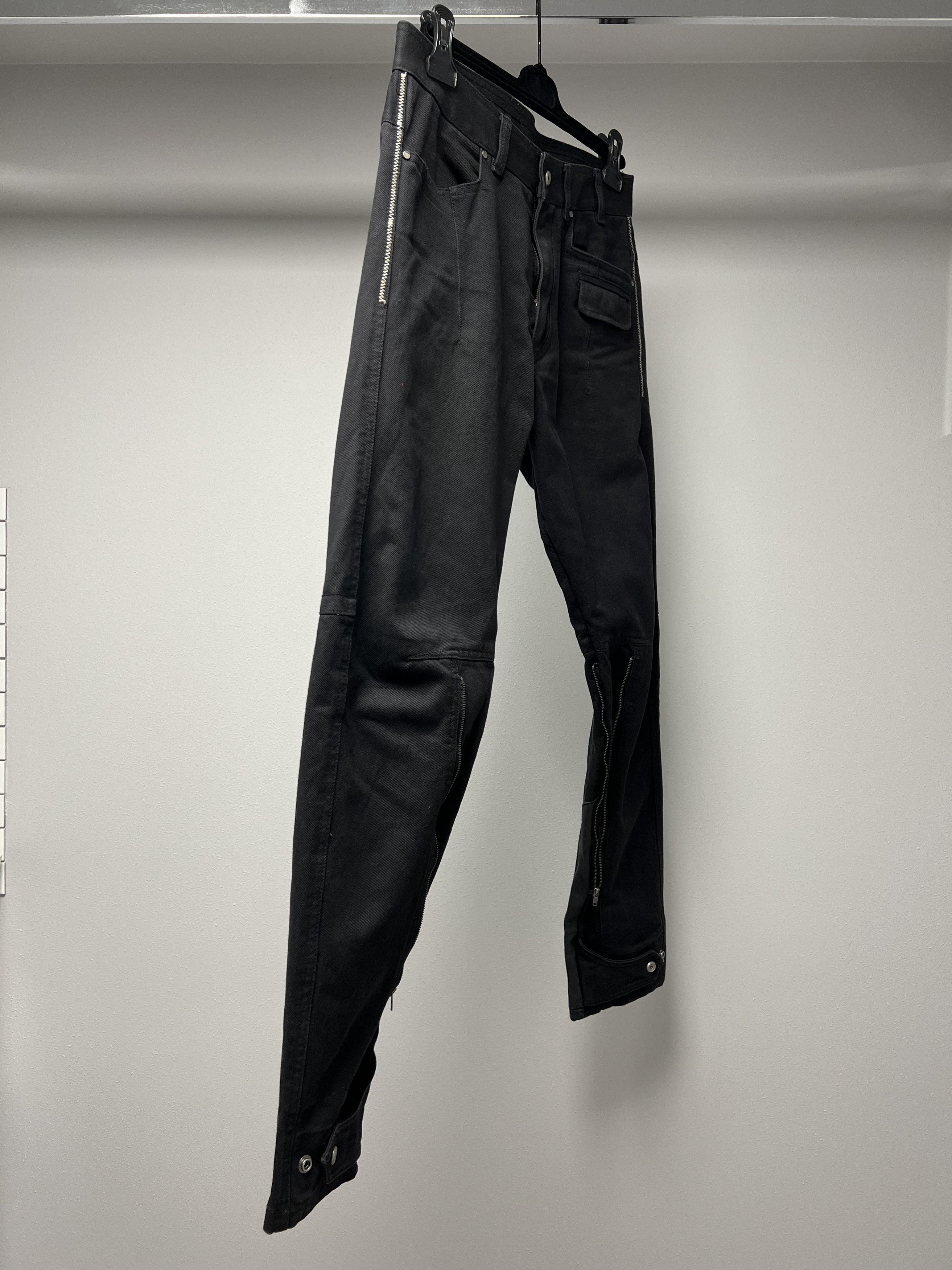 Diesel DIESEL MENS BLACK DENIM W / LEATHER, ZIPPRES & SNAP-ON JEANS Size US 27 - 5 Thumbnail
