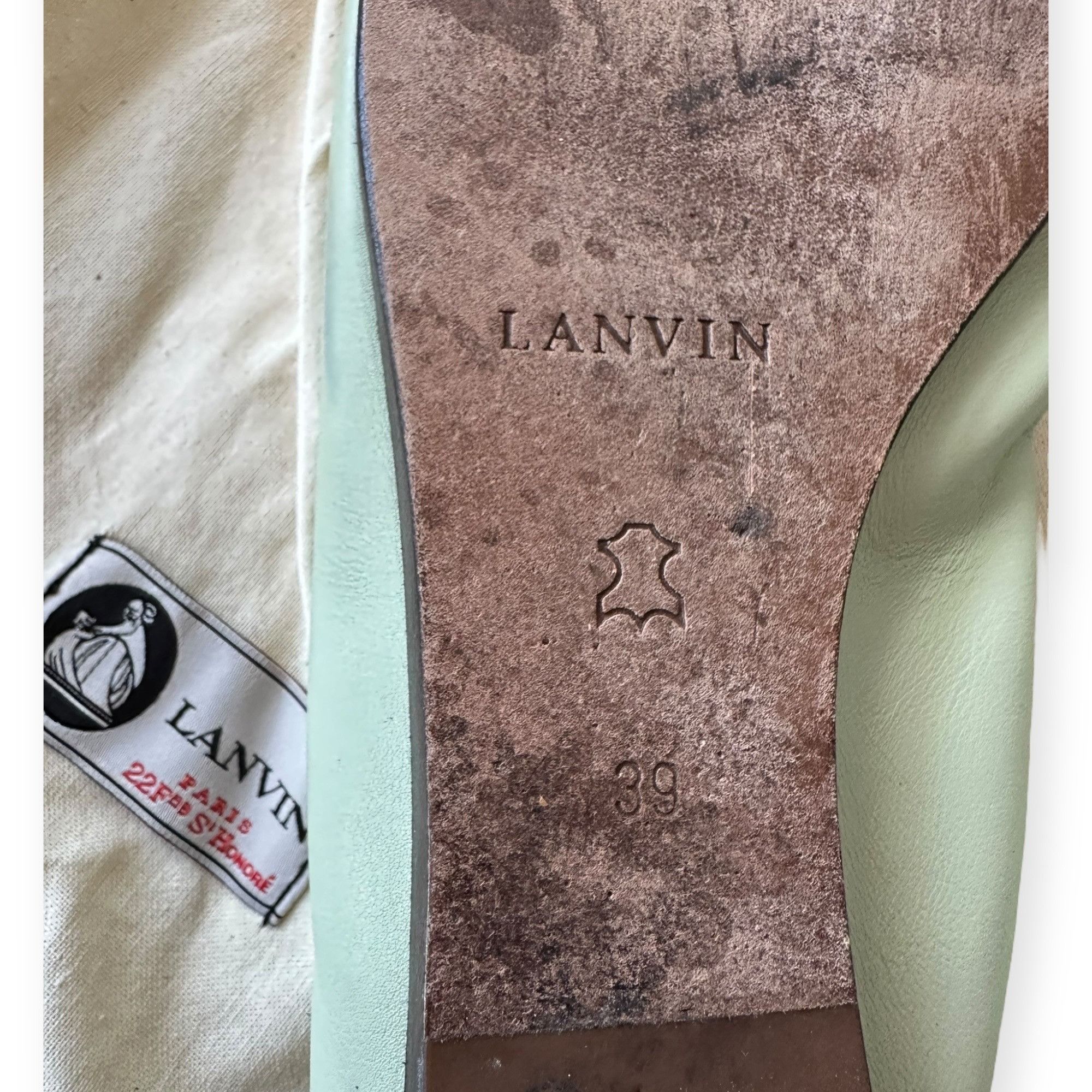 Lanvin Lanvin Cap-Toe Icon Ballerina flats with snake toe, Size 39 Size US 9 / IT 39 - 9 Thumbnail
