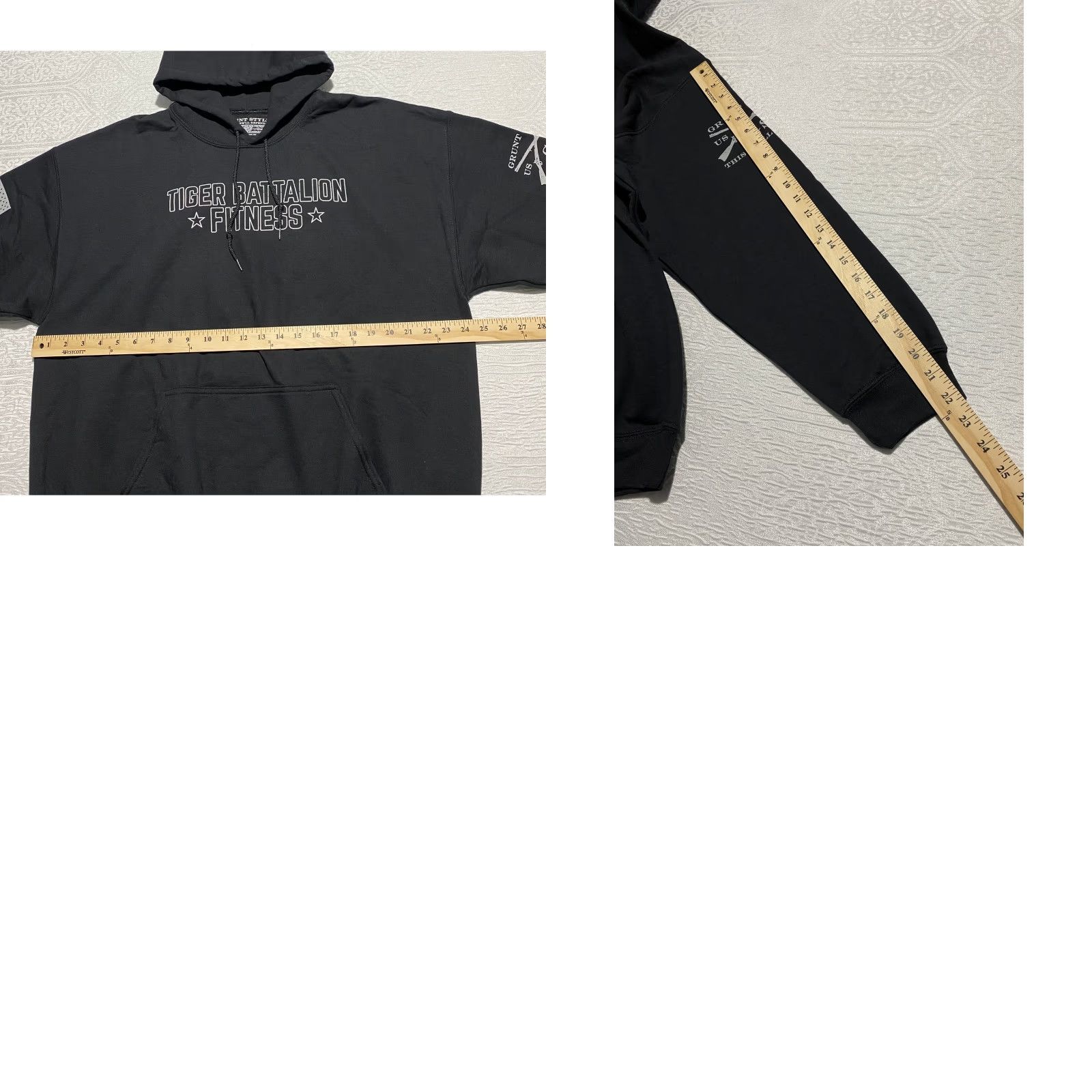 Vintage Grunt Style Hoodie Tiger Battalion Graphic Print Black DDPY Mens XL Pullover, Hooded, Pockets, Graphic, Gym & Training, Activewear, Black, XL Size US XL / EU 56 / 4 - 8 Thumbnail