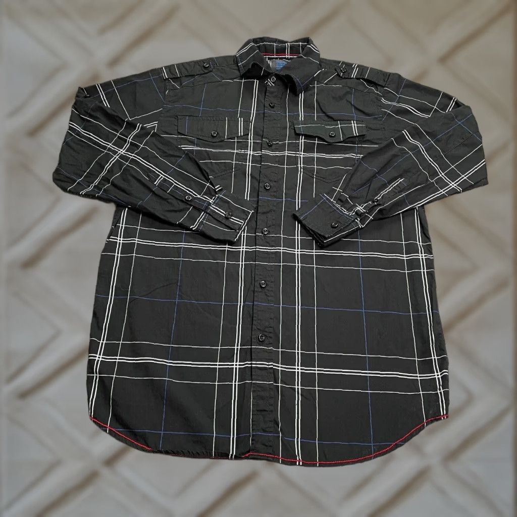 Vintage Koman Jeans Shirt Mens Medium Black Check Long Sleeve Button-Down Cotton - Classic Outdoor casual Size US M / EU 48-50 / 2 - 1 Thumbnail