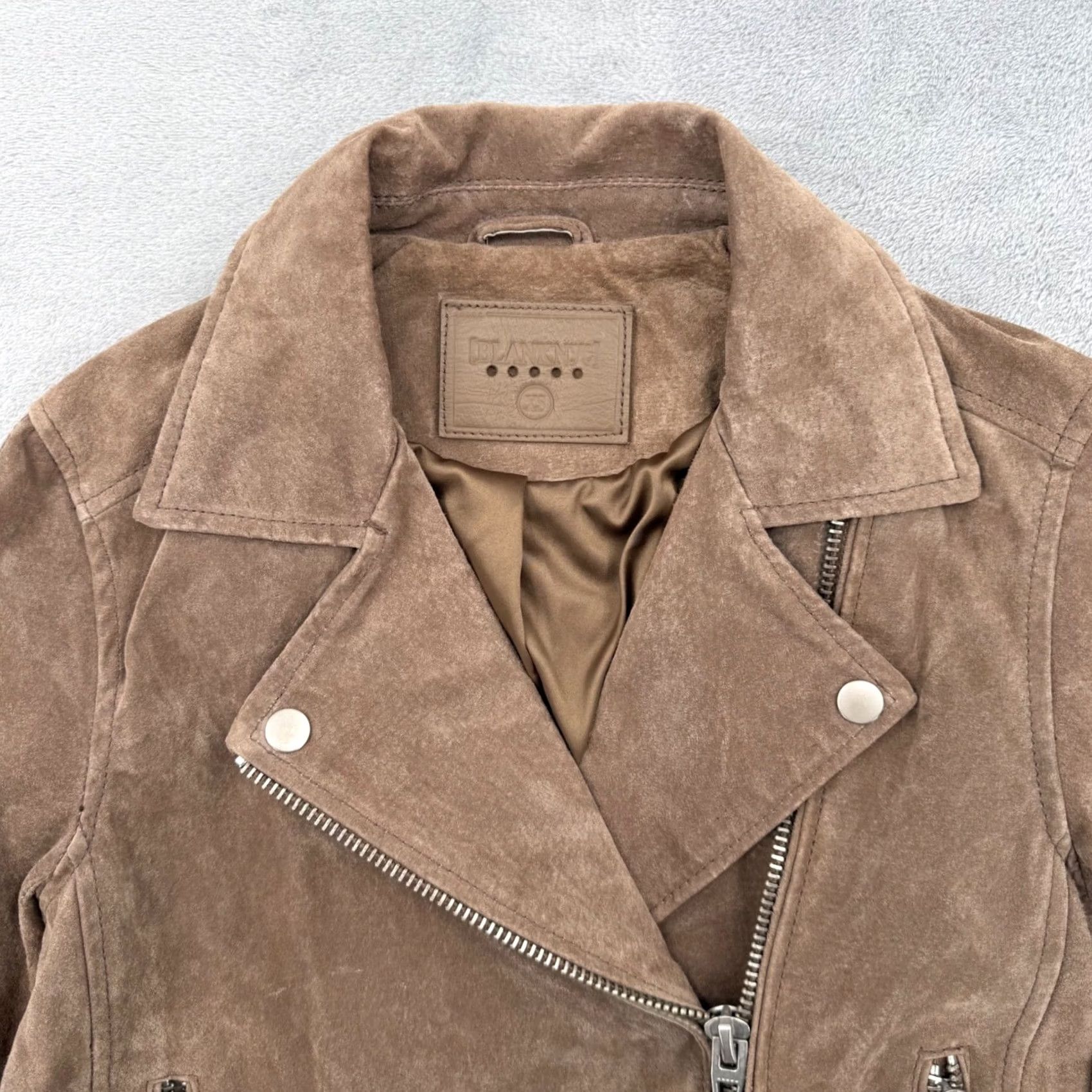 Vintage BLANKNYC Brown Suede Moto Jacket Womens Leather Biker Zip Coat XS``` Size XS / US 0-2 / IT 36-38 - 5 Thumbnail
