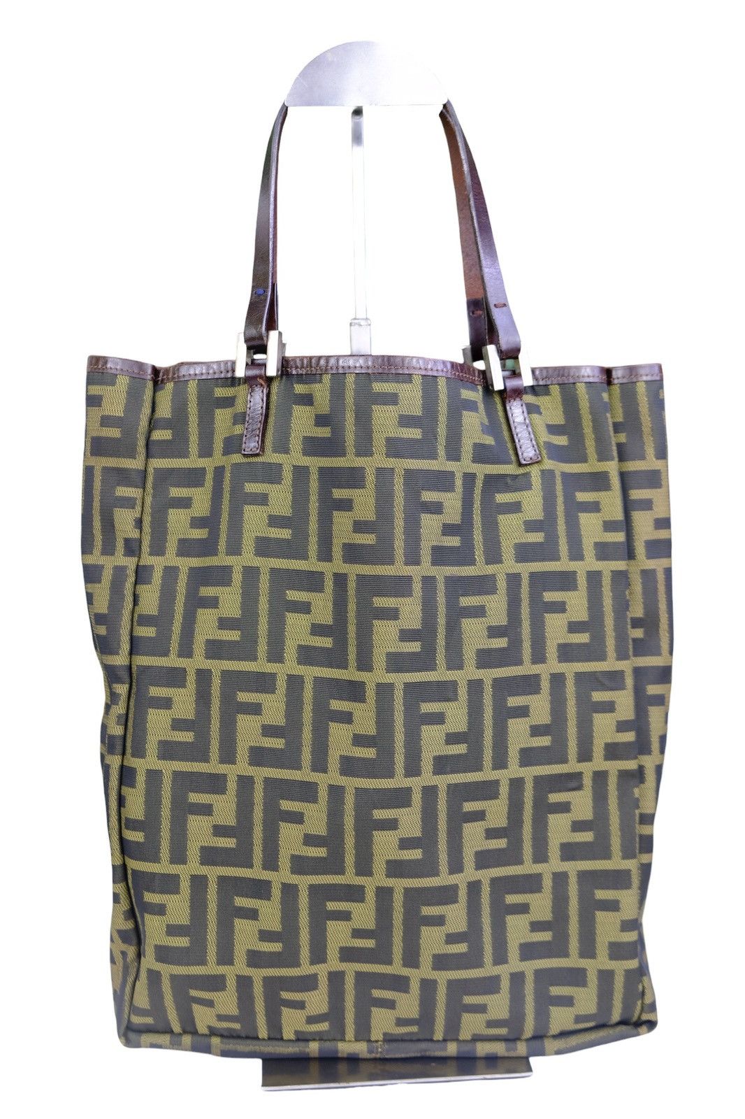Fendi Vintage fendi zucca tote bag with brown leather pouch bag Size ONE SIZE - 5 Thumbnail