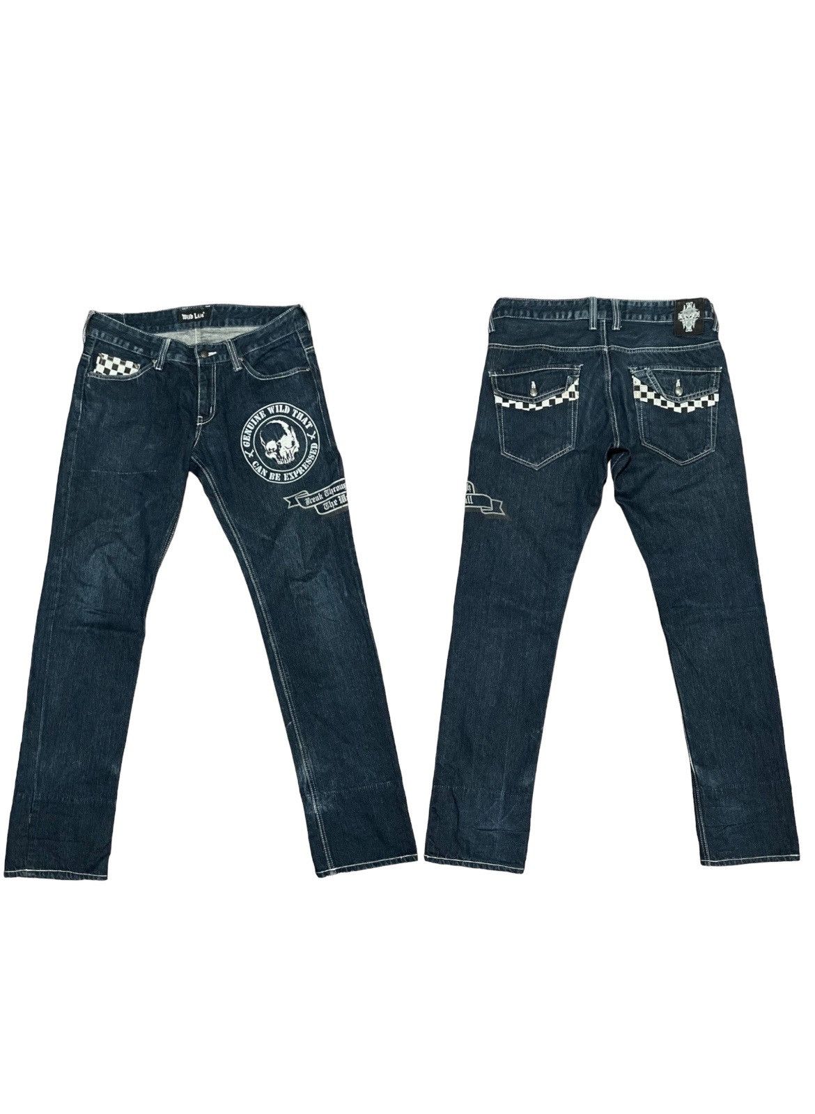 If Six Was Nine × Japanese Brand × Le Grande Bleu (L.G.B.) Japanese Wild Life Skull Jeans Size US 34 / EU 50 - 2 Thumbnail