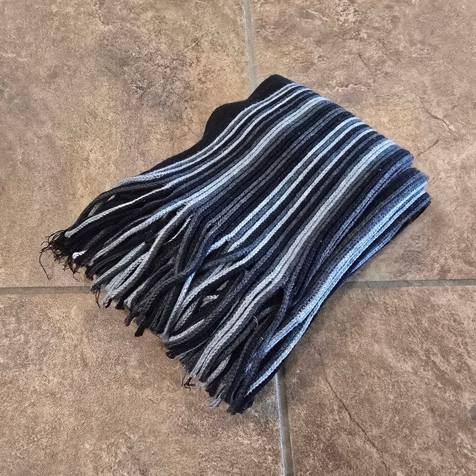 Apt. 9 Grey Black Striped | APT.9 | Fringed Scarf Size ONE SIZE - 2 Thumbnail