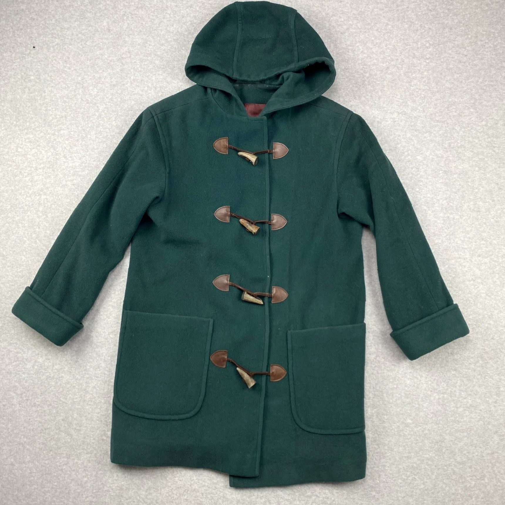 Lands' End VINTAGE Lands' End Parka Coat Womens Small Green Wool Toggle Button Hooded Lined USA Size S / US 4 / IT 40 - 2 Thumbnail