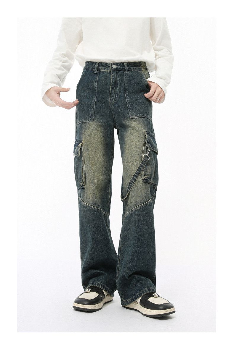 Japanese Brand × Jean Distressed patchwork multi-pocket lanyard distressed jeans Size US 32 / EU 48 - 2 Thumbnail
