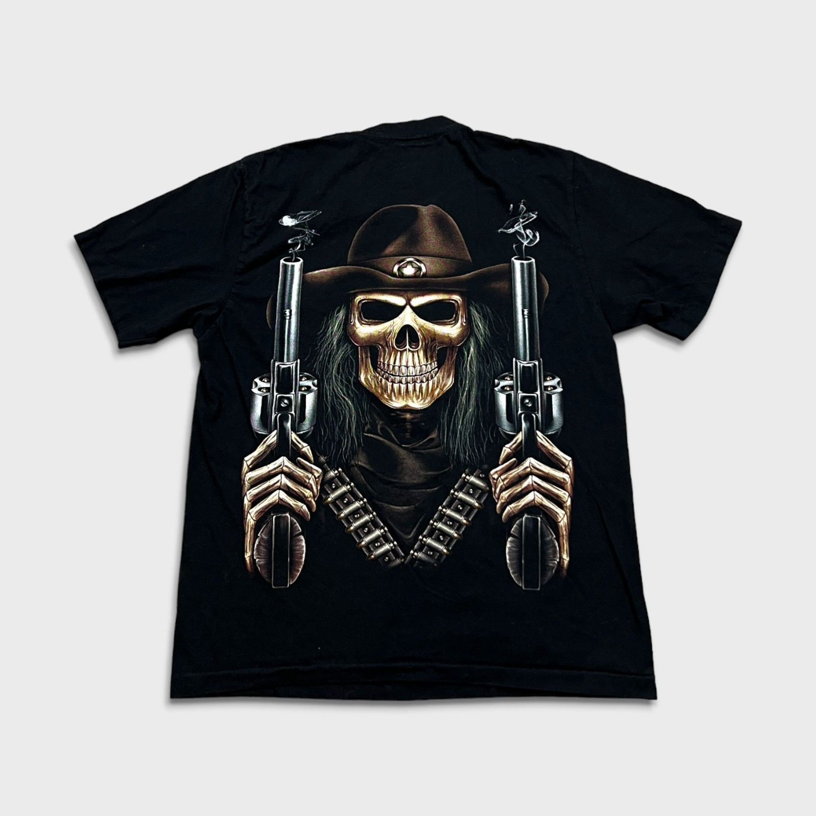 Vintage Vintage Y2K Skeleton Cowboy Medium Double Sided Graphic Tee Size US M / EU 48-50 / 2 - 4 Thumbnail
