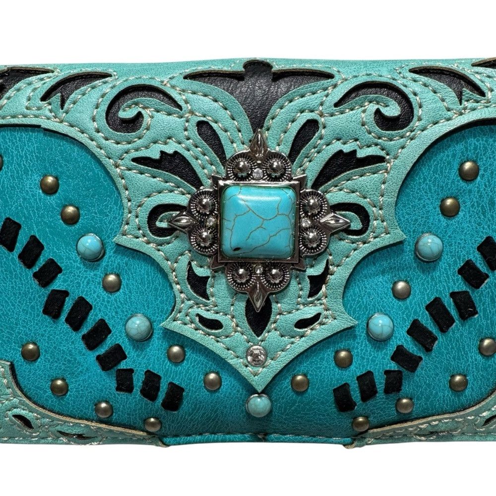 Other New Zelris Turquoise Embroidery Wallet Size ONE SIZE - 8 Thumbnail