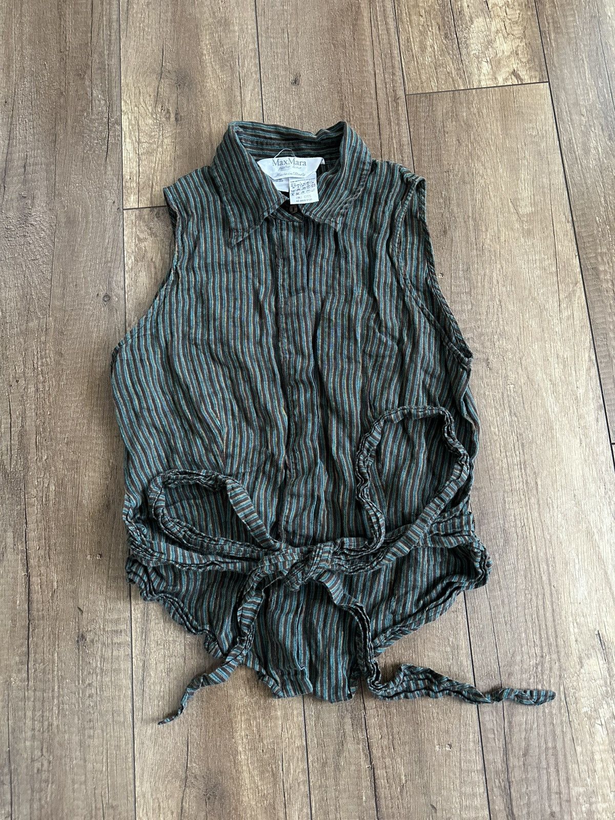 Max Mara Max Mara Linen Shirt Button Up Blouse Size S / US 4 / IT 40 - 2 Thumbnail
