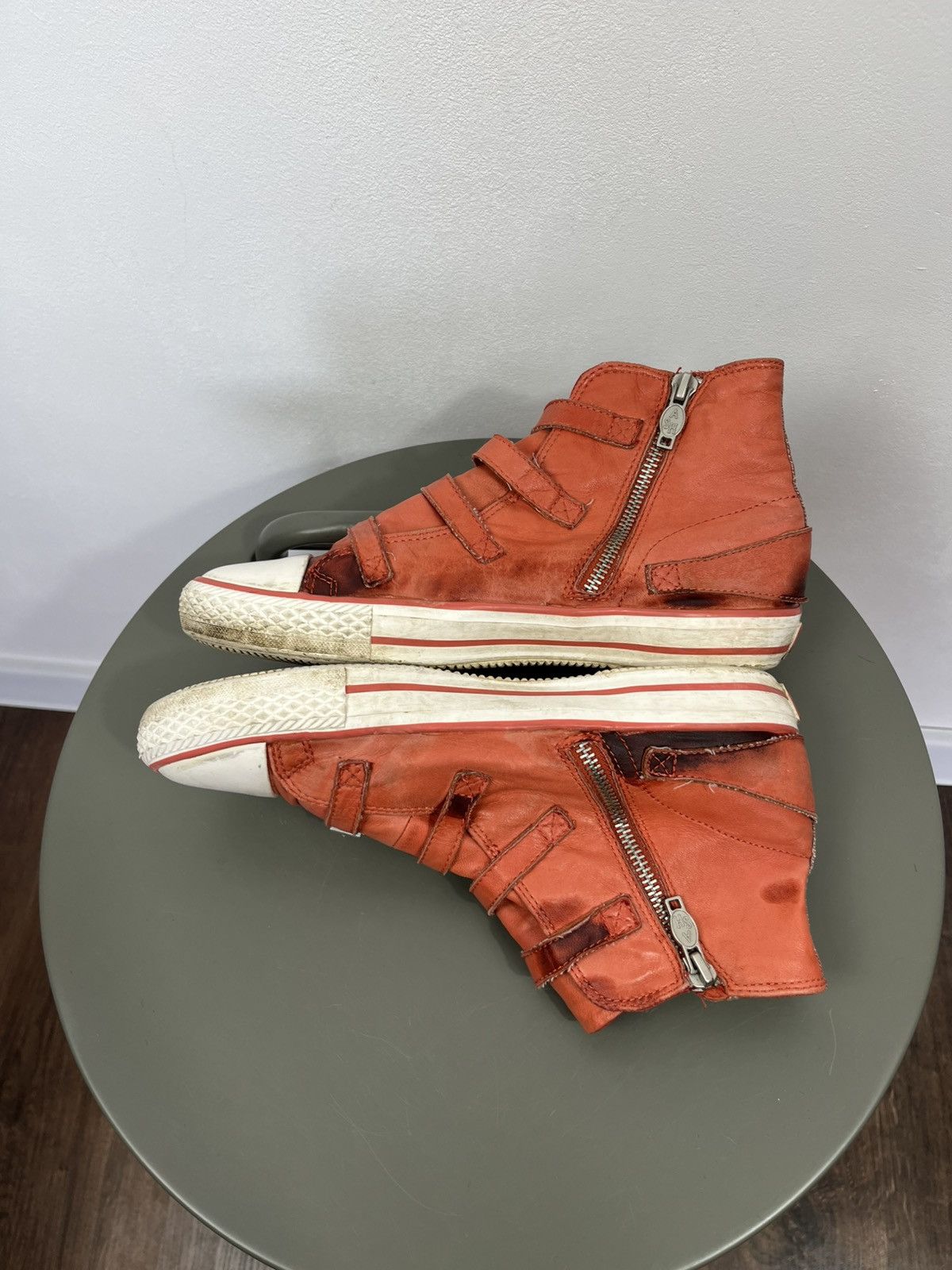 ASH ASH Distressed High Top Sneakers EU 39 Leather Buckle Zip Size US 8 / IT 38 - 7 Thumbnail