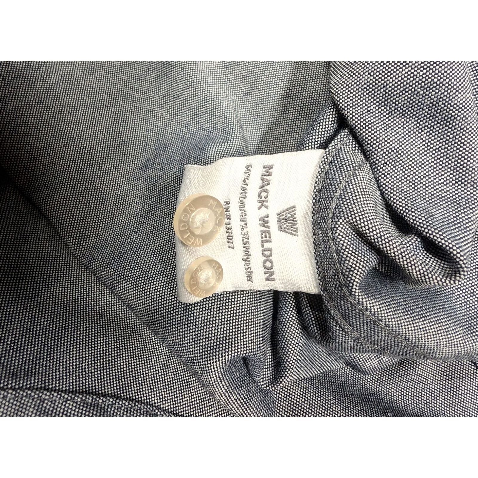 Vintage Mack Weldon Shirt Mens XL Gray Button Down Long Sleeve Solid Micro-Pattern Casual Comfort Regular Fit Mens Size US XL / EU 56 / 4 - 6 Thumbnail