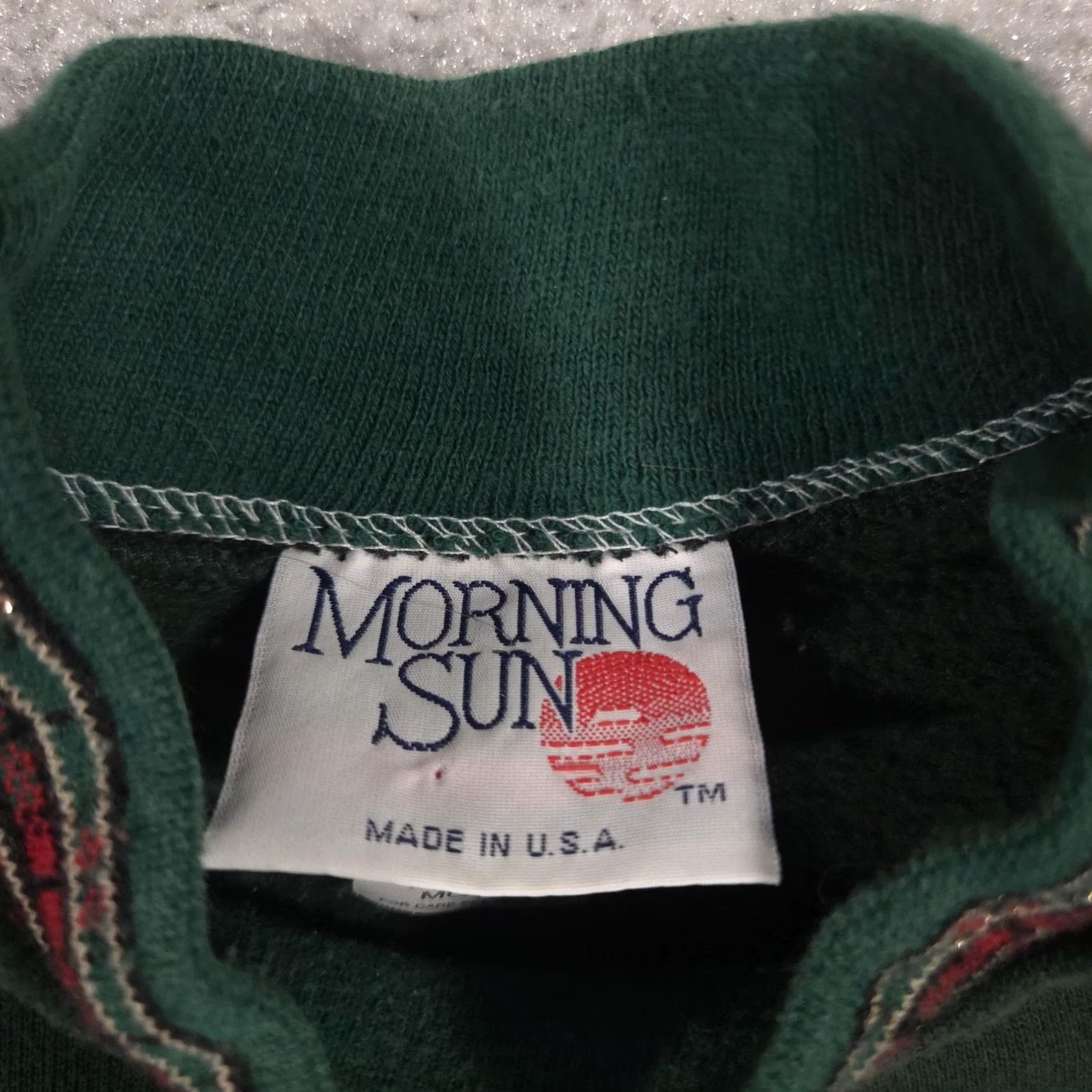 Vintage VINTAGE Morning Sun Sweatshirt Womens M Green Mock Neck Santa 90s Casual Winter Xmas Holiday Size M / US 6-8 / IT 42-44 - 6 Thumbnail
