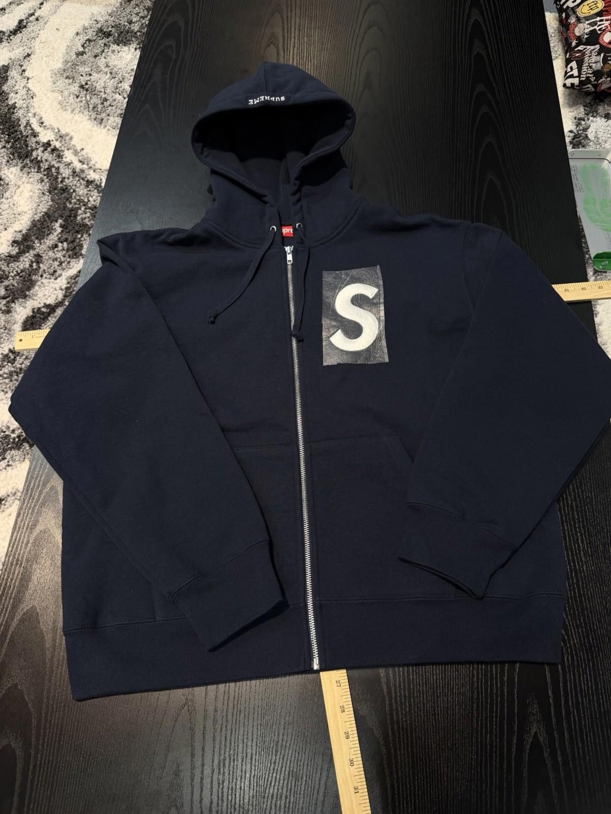 Supreme Supreme S Logo Zip Up Hooded Sweatshirt Navy Blue (M) NEW Size US M / EU 48-50 / 2 - 2 Thumbnail