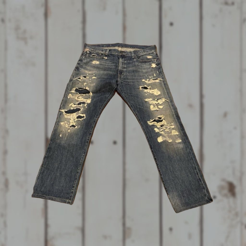 Vintage VINTAGE Ralph Lauren Denim Supply Prospect SLIM Distressed Jeans 36x32 Men Size US 36 / EU 52 - 1 Thumbnail